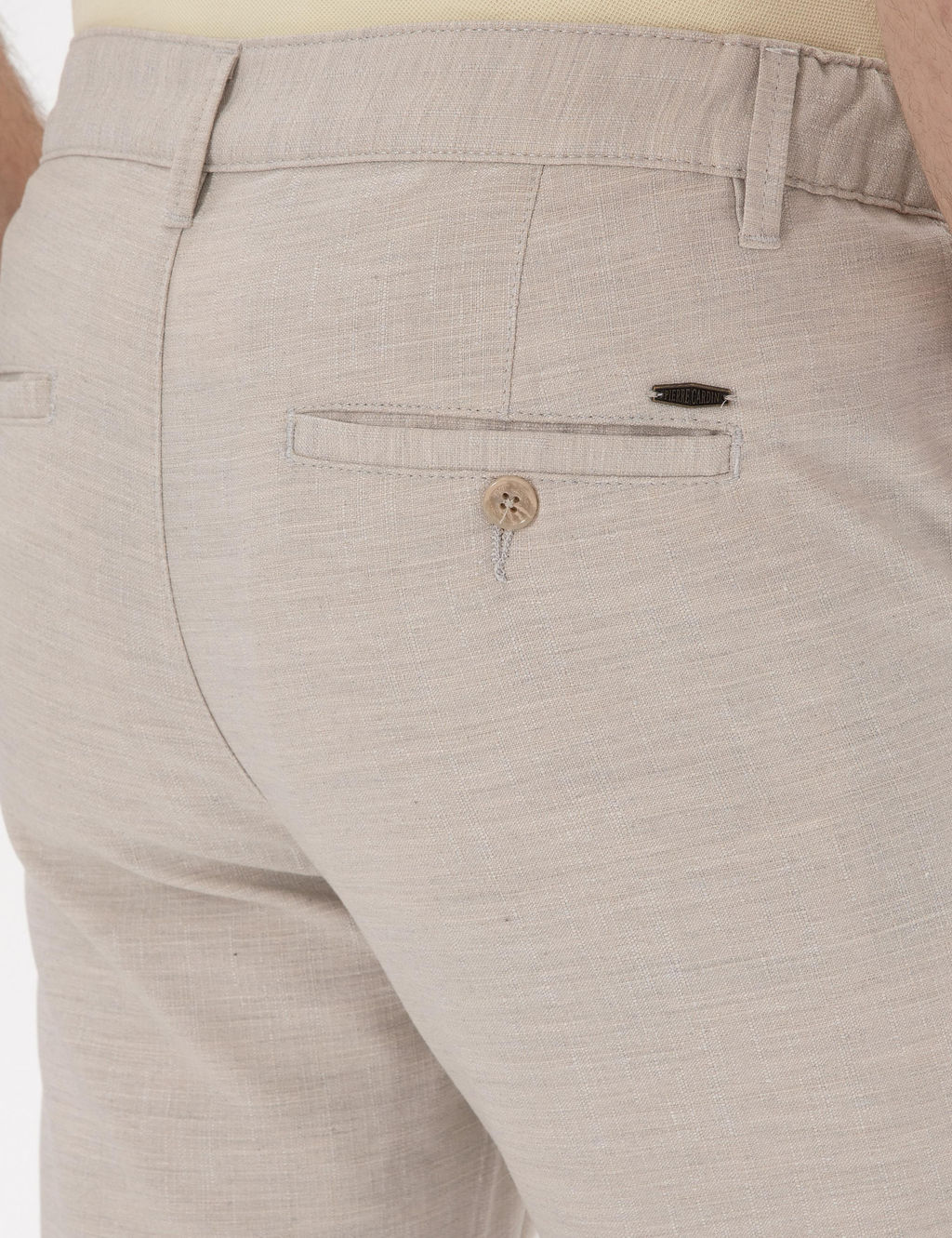 Bej Slim Fit Kanvas Pantolon