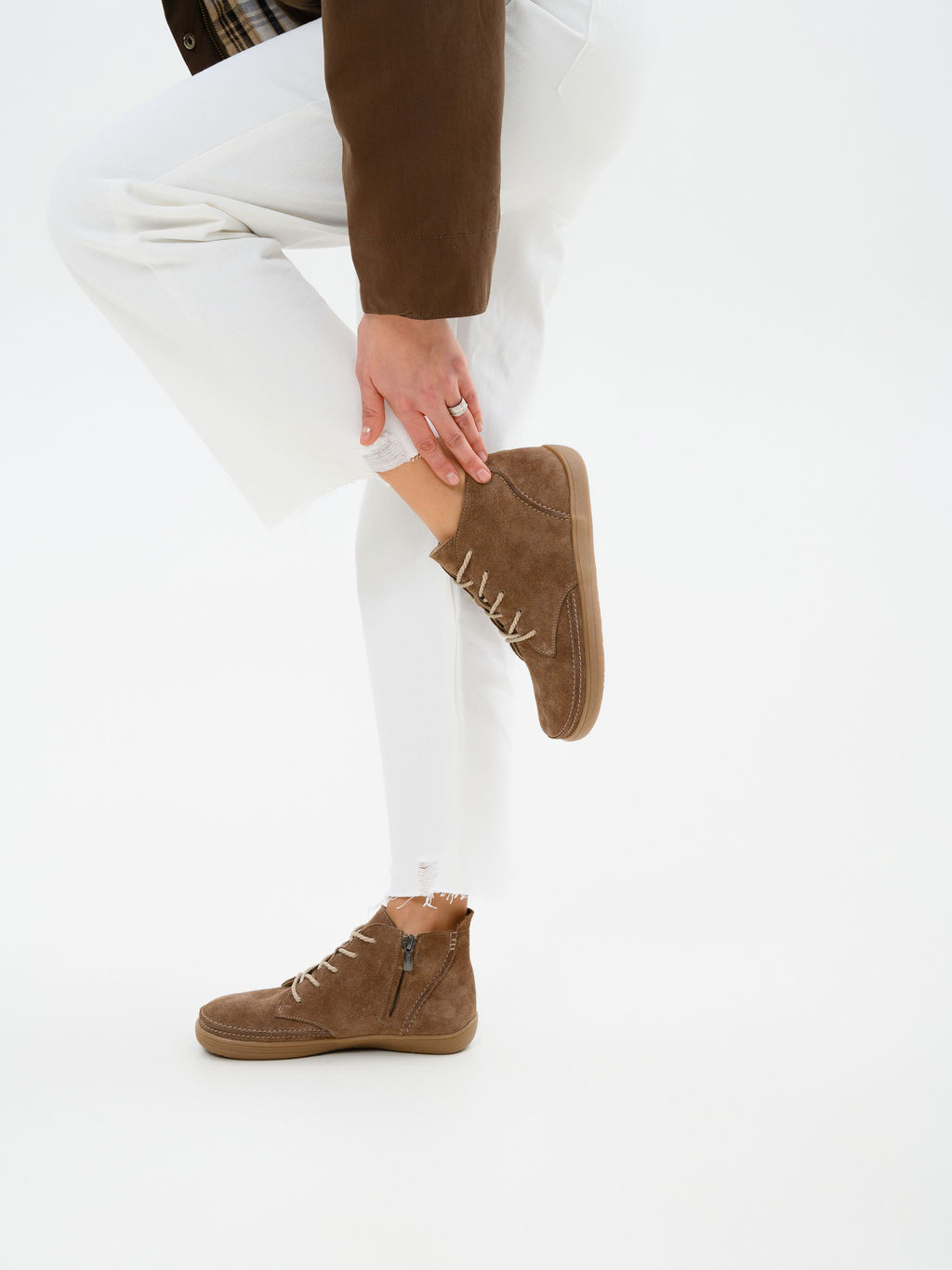 Босоногие ботинки EDART 210.NATAbr.Серо-коричневая замша/