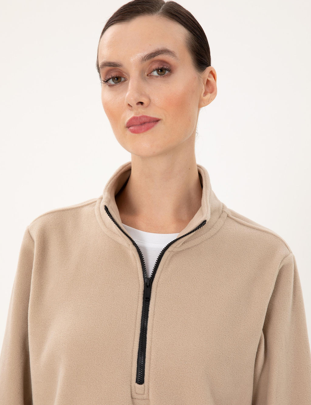 Bej Oversize Polar Sweatshirt - Pierre cardin фото 2