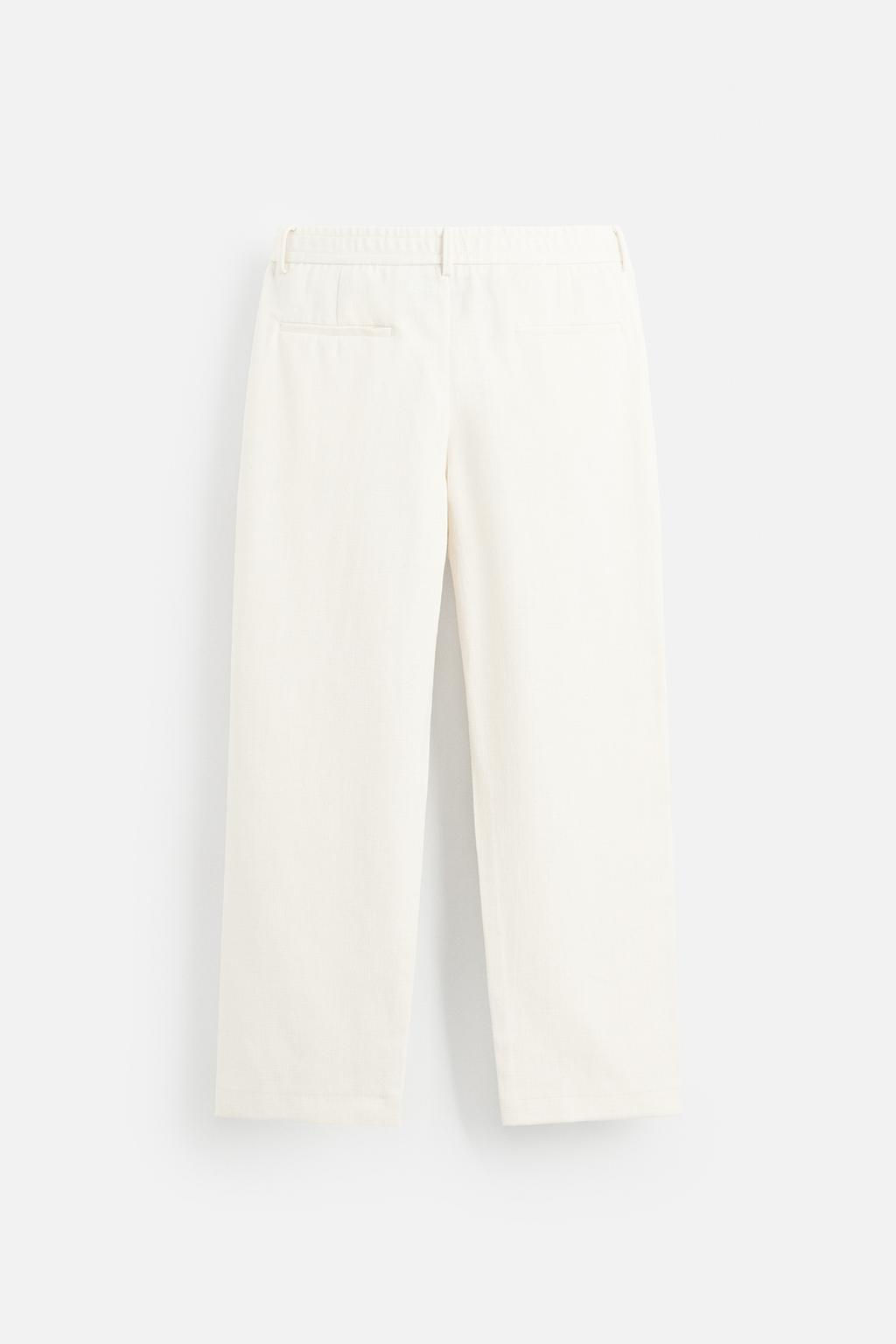 TEXTURED REGULAR FIT TROUSERS - Zara фото 8