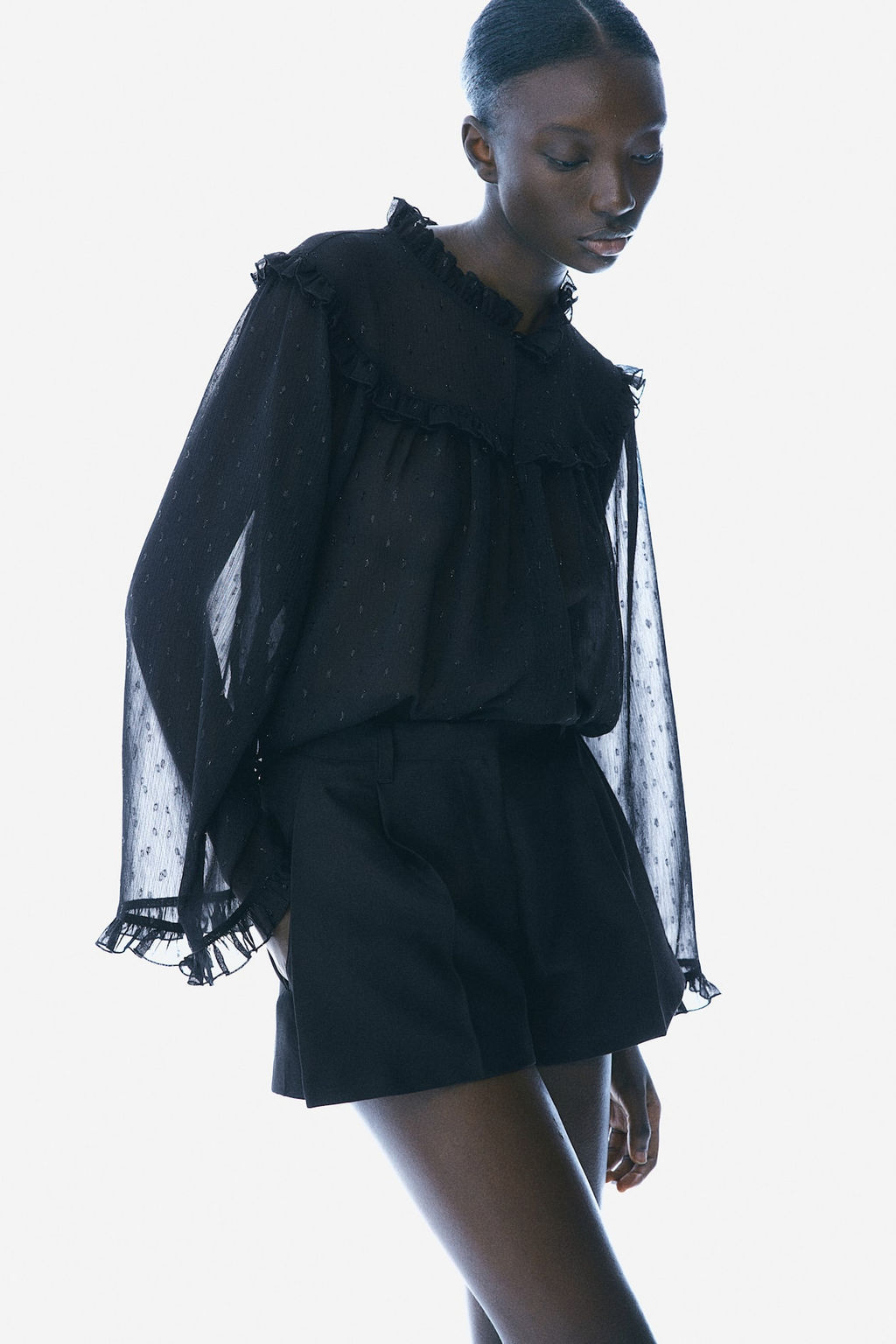 Blusa con ribetes de volante - H&m фото 3