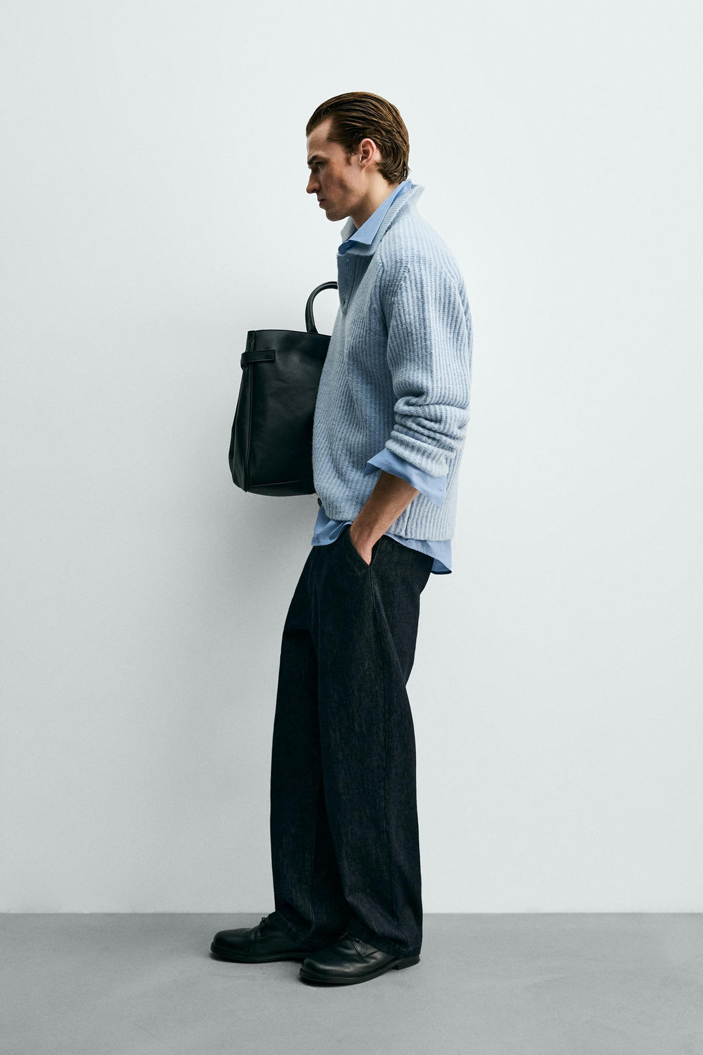 PURL KNIT WOOL BLEND POLO SHIRT - Zara фото 4