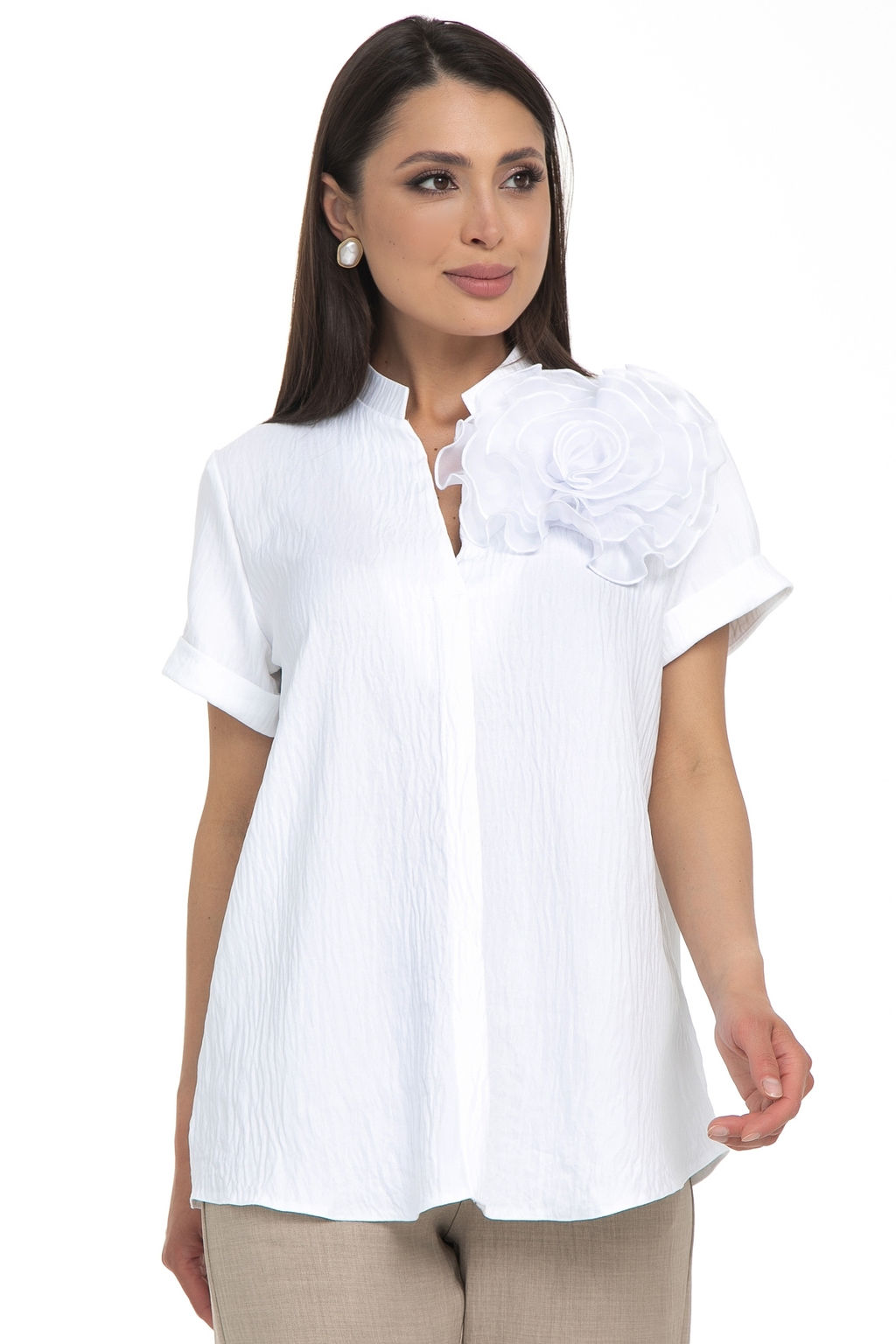 Блуза Нежность (лён,вайт)