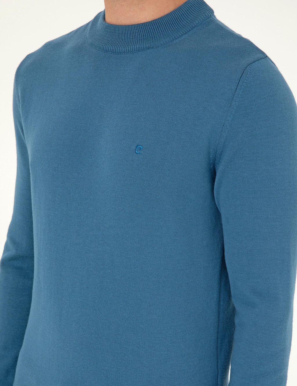 Kobalt Slim Fit Yar_m Bal_k__ Yaka Basic Triko Kazak - Pierre cardin фото 7