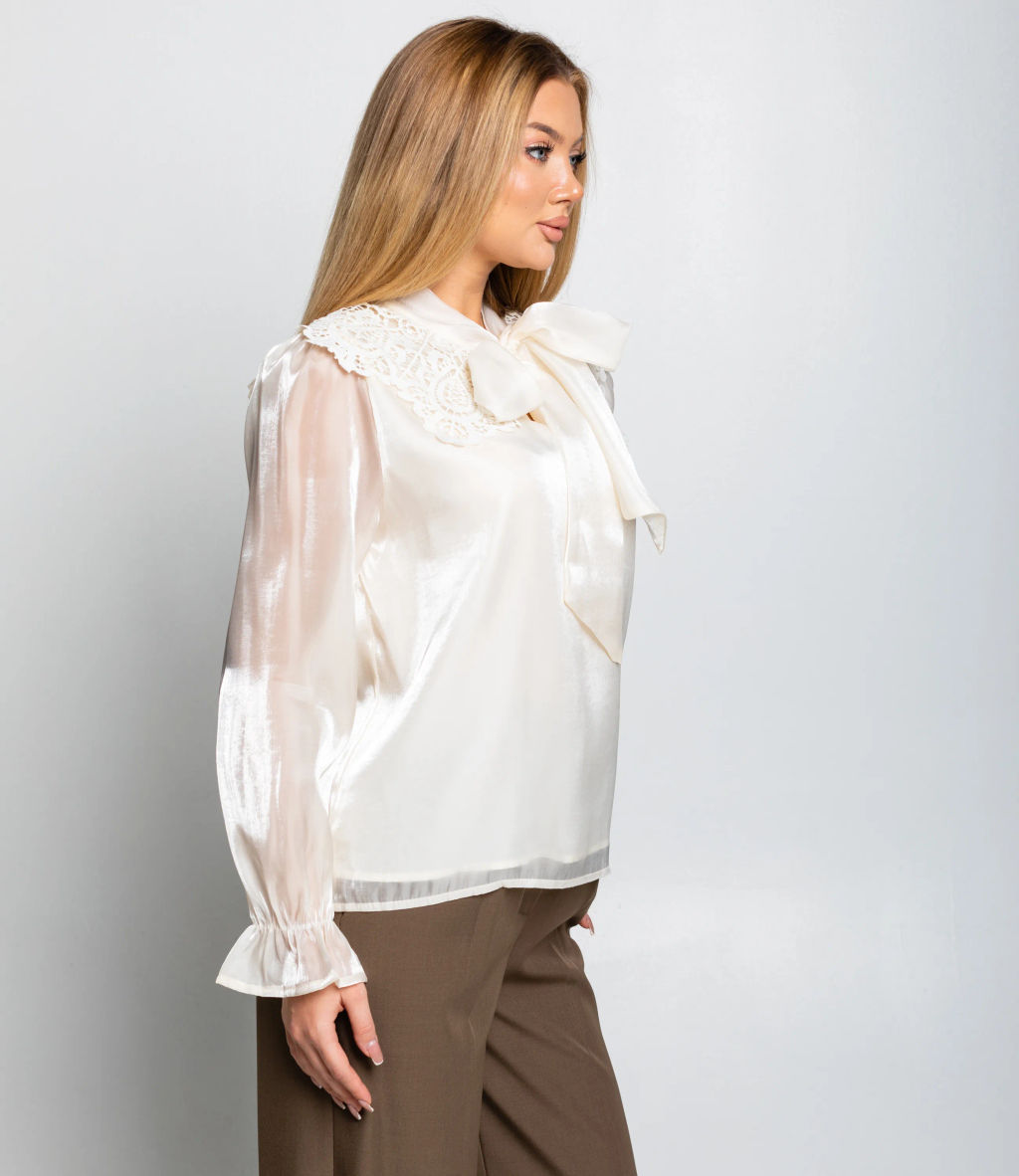 Блуза #КТ966 (1), кремовый