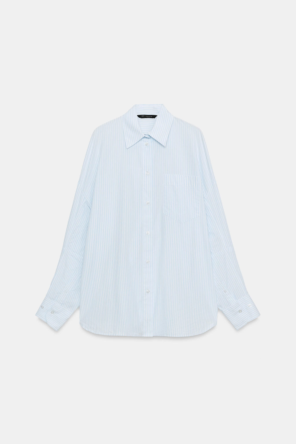 CAMISA OVERSIZE POPEL?N / Azul / Blanco - Zara фото 5