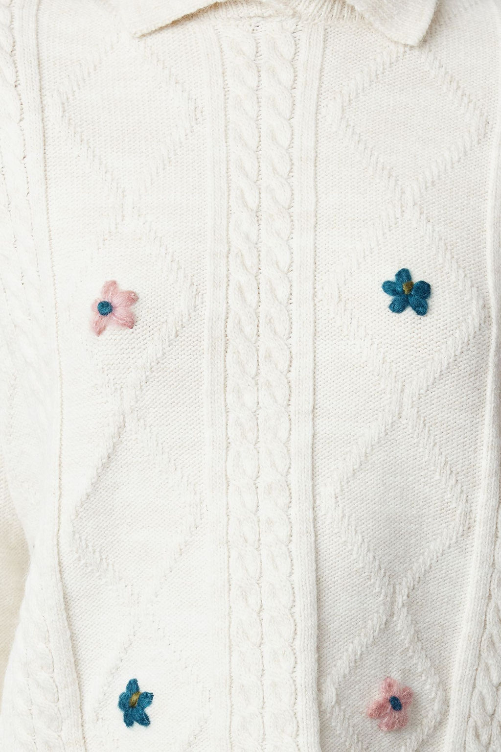 Tas Yumusak Dokulu Gul Detayl? Sac Orgu Triko Kazak TWOAW25KZ00164 - Trendyolmilla фото 4