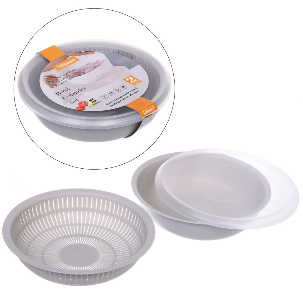 Дуршлаг пластиковый "Фаттория" 24*7,5см двойной с чашей