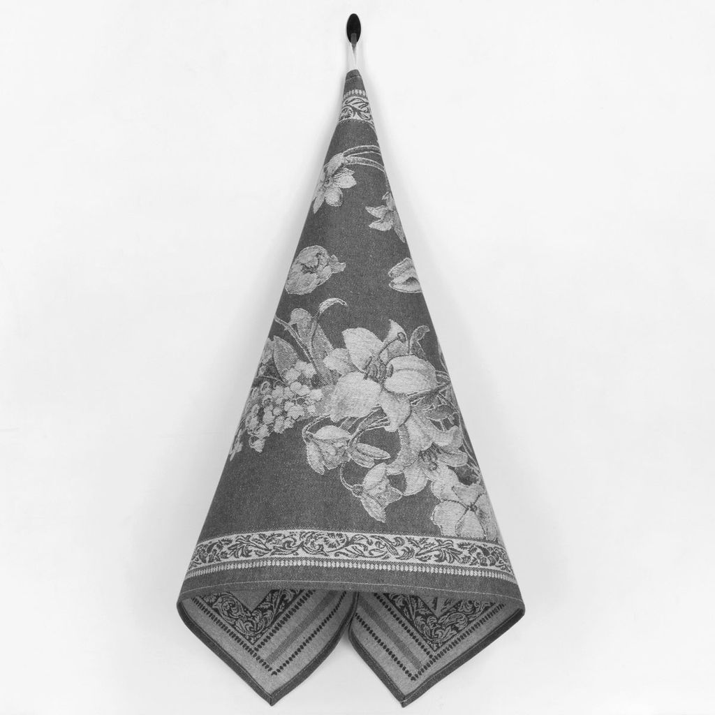 01с-78ЯК 50*76 Полотенце "Пасхальный кролик" цв. т. серый