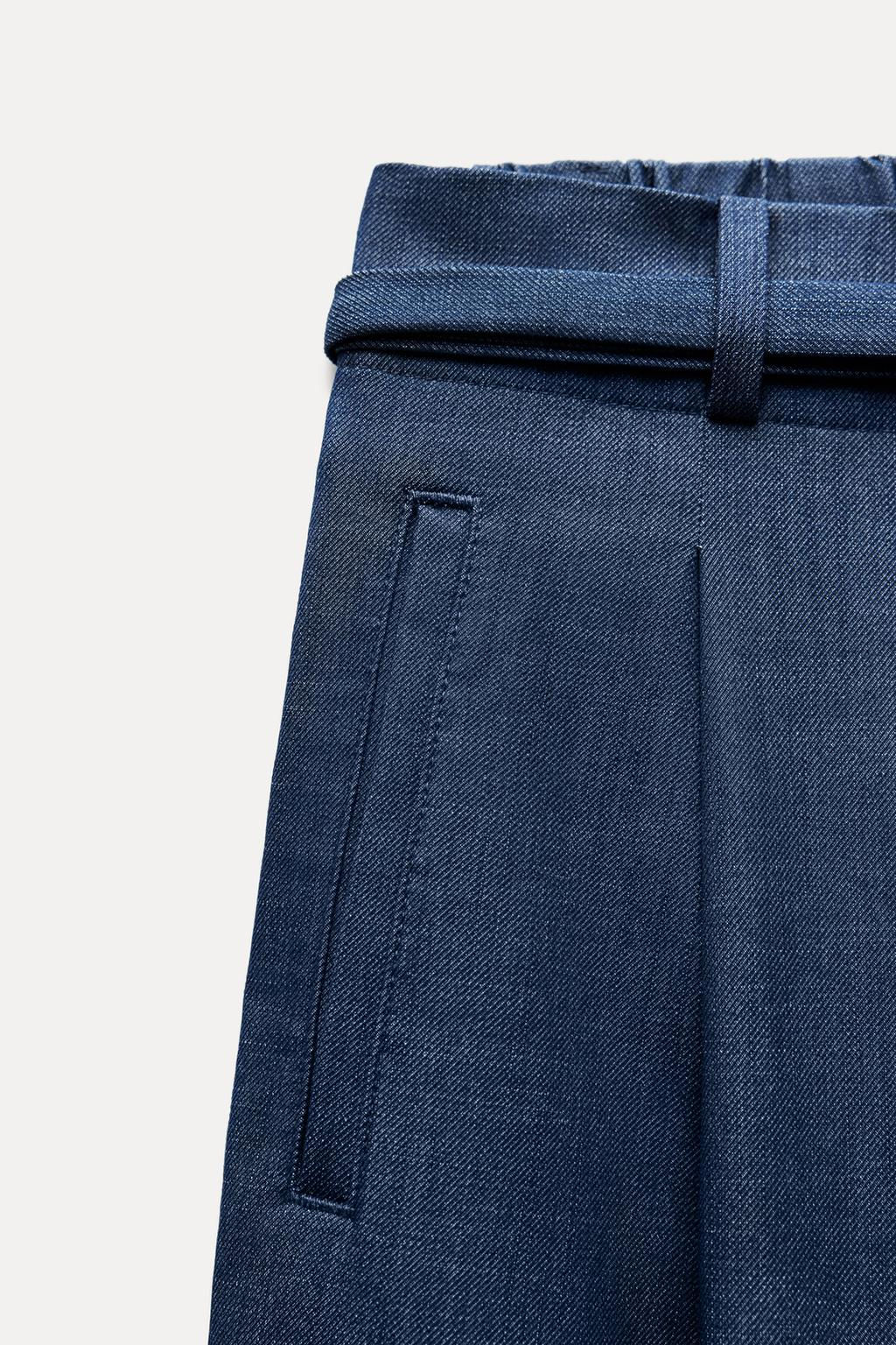 BELTED WIDE-LEG TROUSERS - Zara фото 4