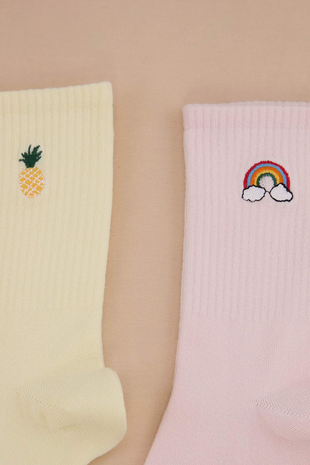 Pembe-Yesil 2li Nak?sl? Ananas/Gokkusag? Jakar Orme Corap THMSS26CO00034