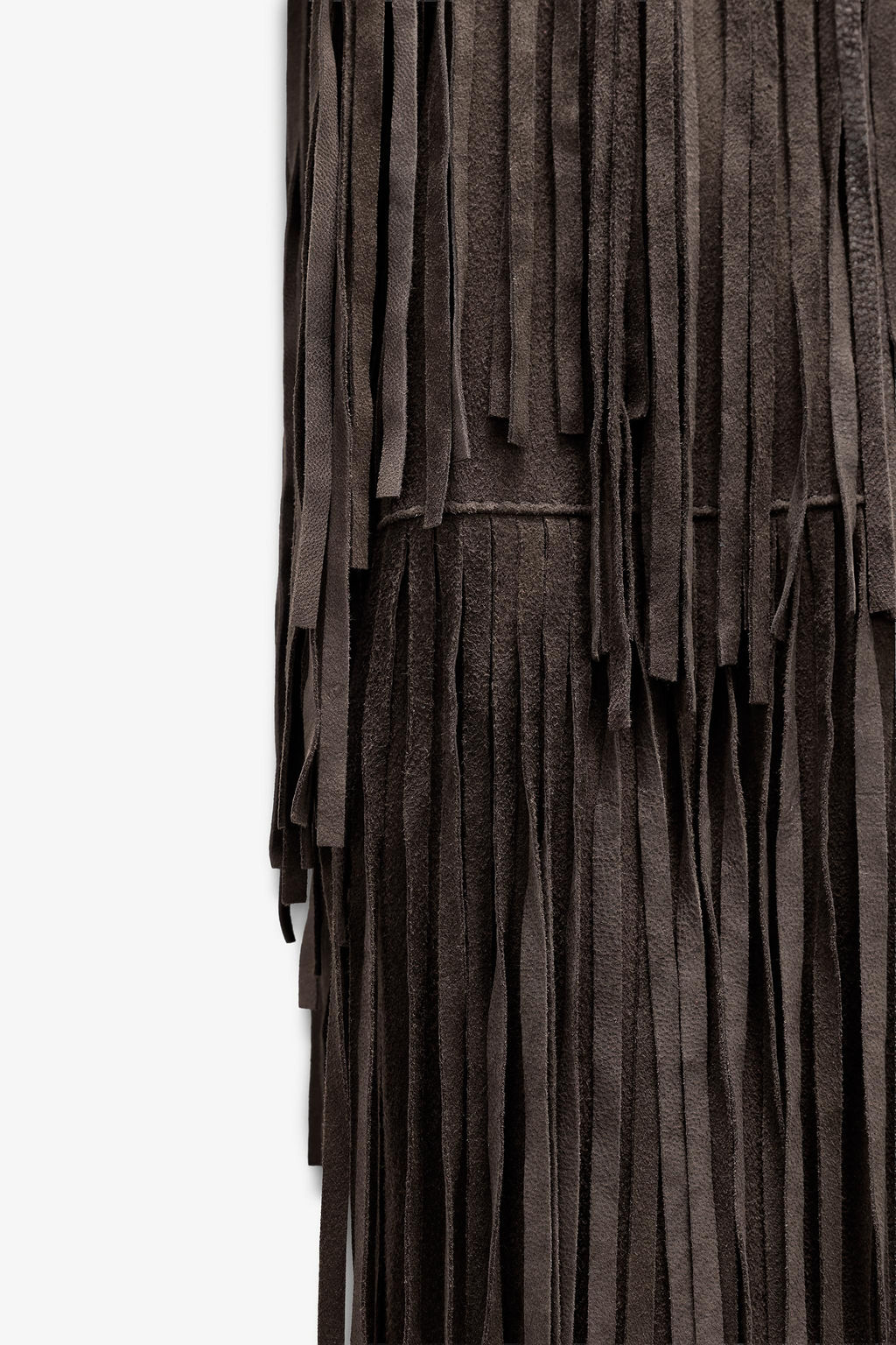 LIMITED EDITION SUEDE LEATHER FRINGED DRESS - Zara фото 7