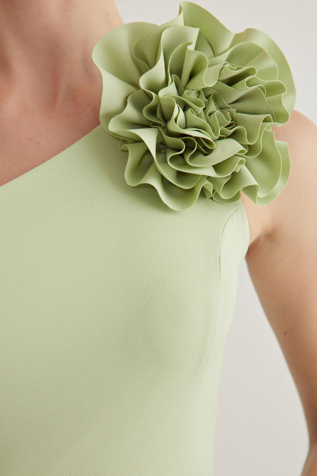 TRENDYOLMILLA Mint A-Kesim Gul Detayl? Dokuma S?k K?sa Elbise TPRSS25EL00126  фото 9