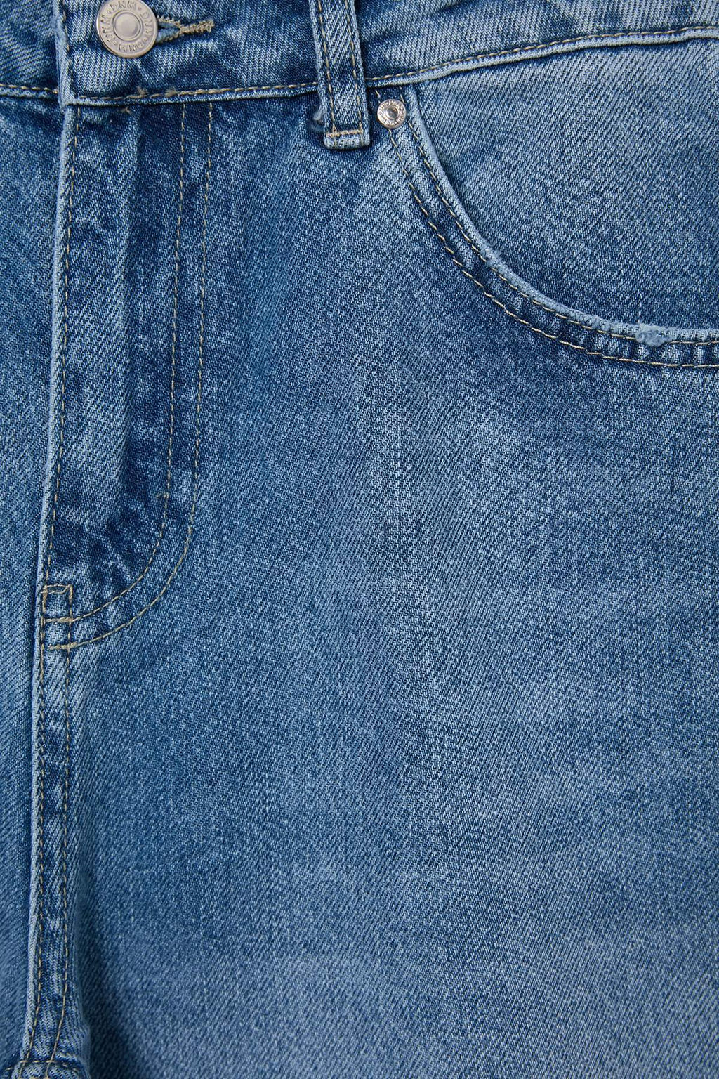 Premium Koyu Mavi %100 Pamuk Y_ksek Bel Ekstra Wide Leg Jeans TWOAW27JE00074 - Trendyolmilla фото 2