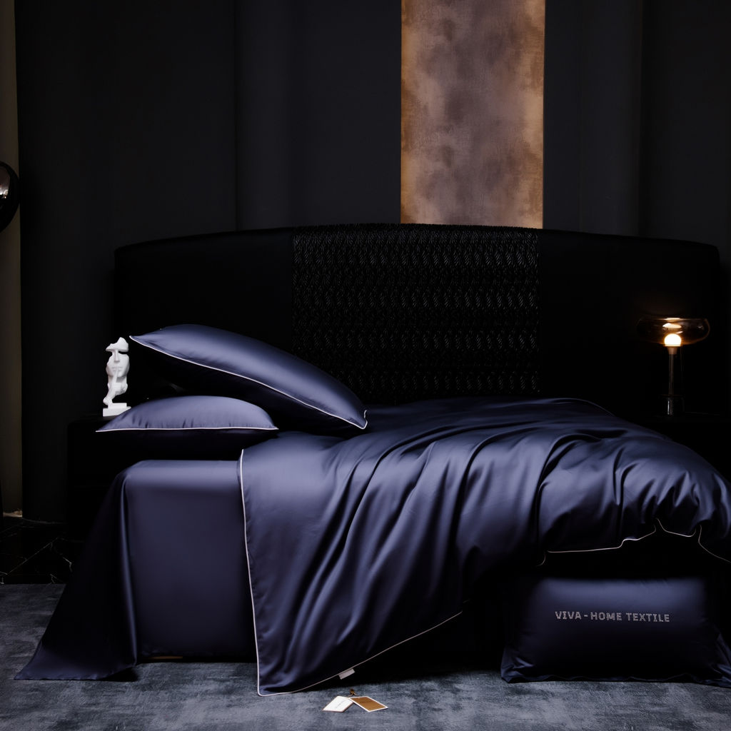 Комплект постельного белья Однотонный Сатин Премиум на резинке OCPR011 180*200*30;160*200*30;140*200*30 Дуэт Семейный 4 Наволочки