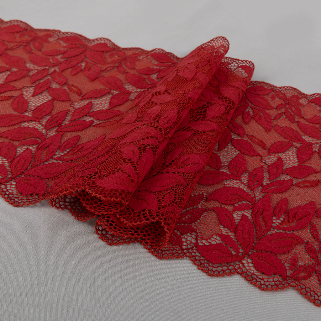 Кружево BLITZ эластичное 225 мм BLST-22 на бобине Турция т.красный