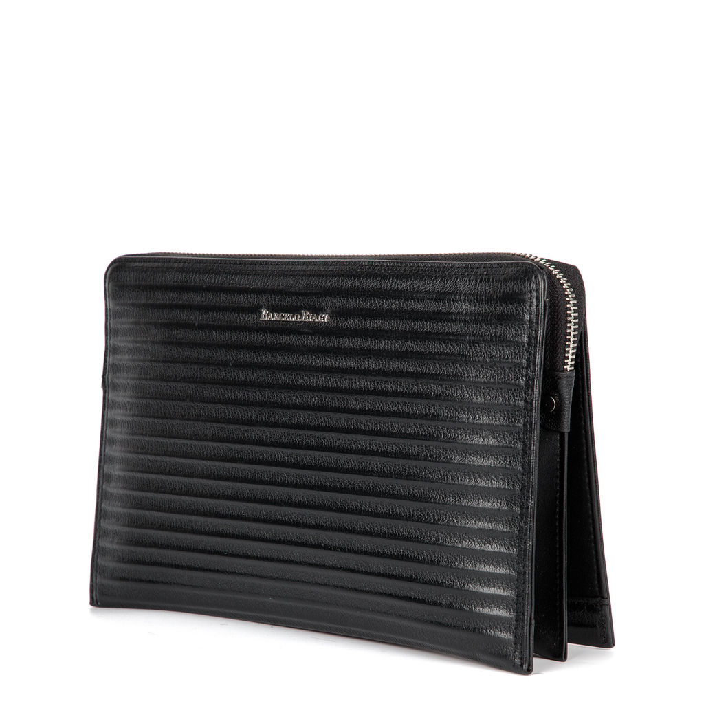 88655 black, мужской кожаный клатч Barcelo Biagi