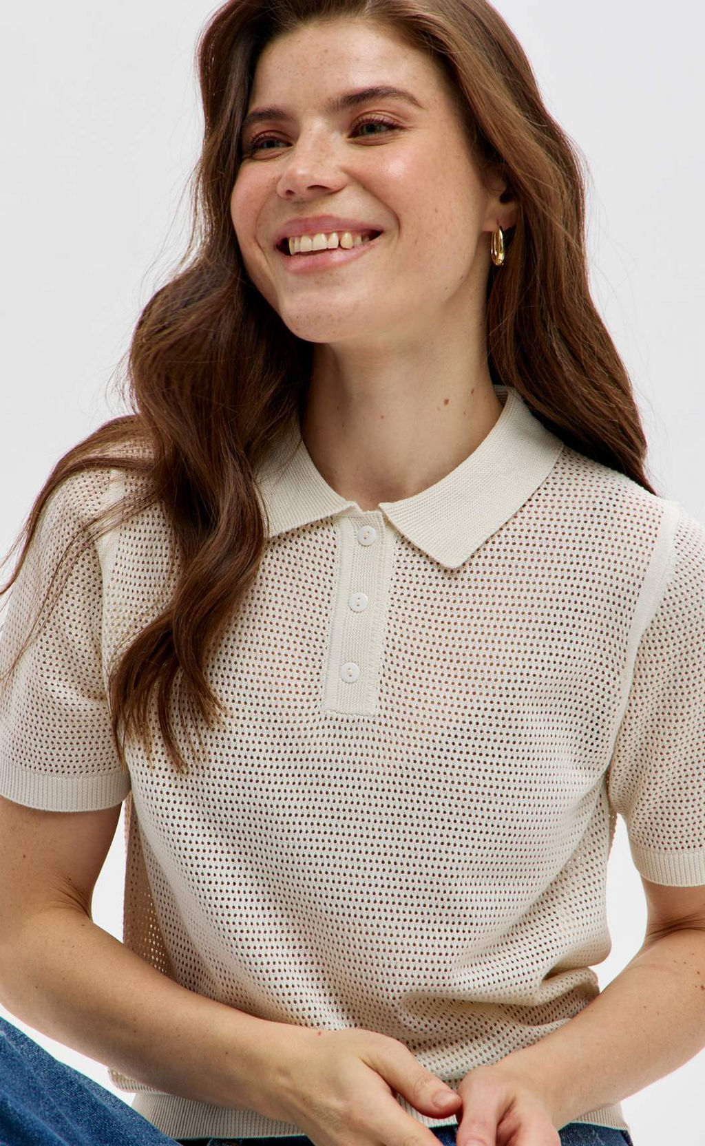 Джемпер Fine Joyce F612-1583 светло-бежевый хлопок фото 10