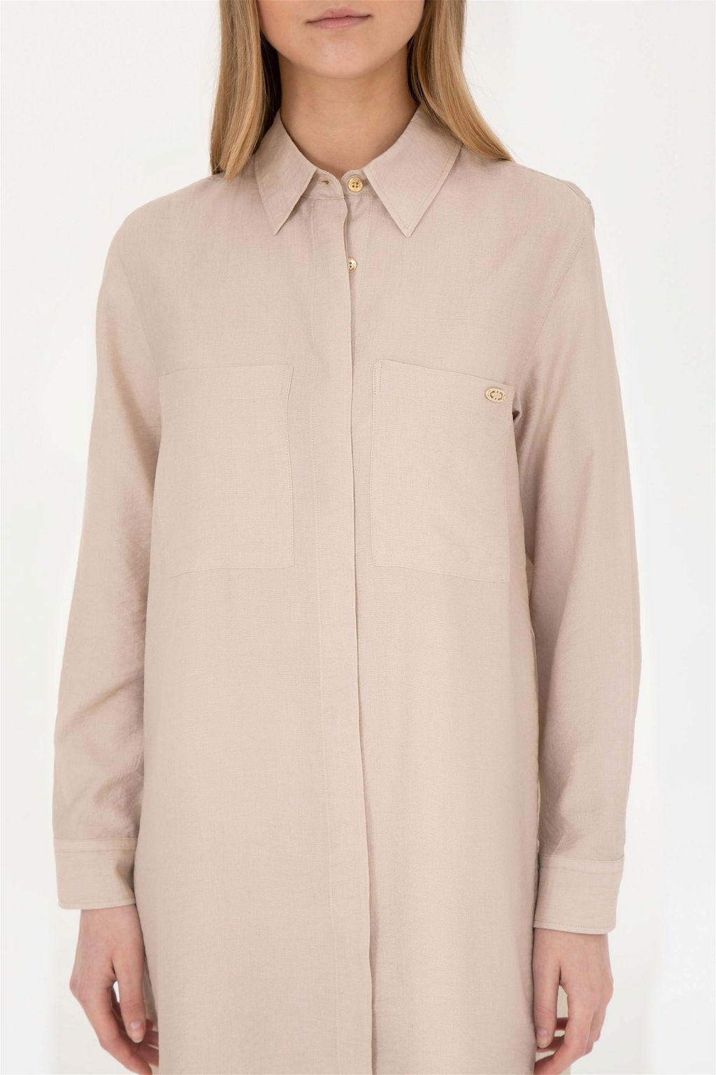 Женское тканое платье песочного цвета - U.s. polo assn фото 6