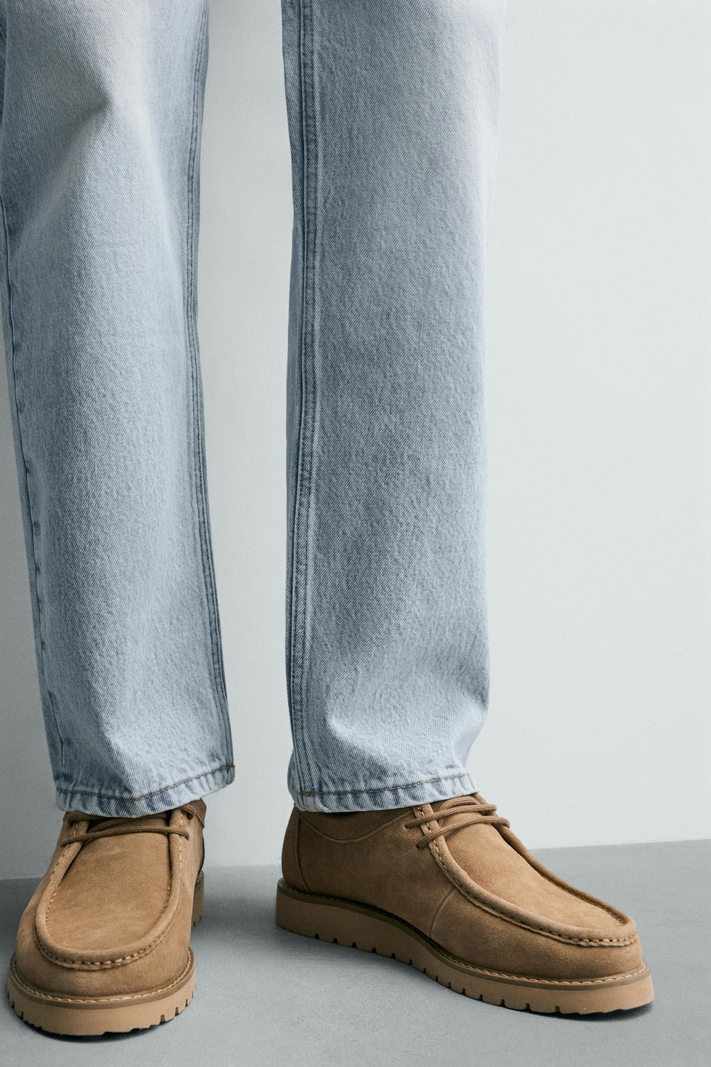 LEATHER MOC TOE SHOES - Zara фото 10
