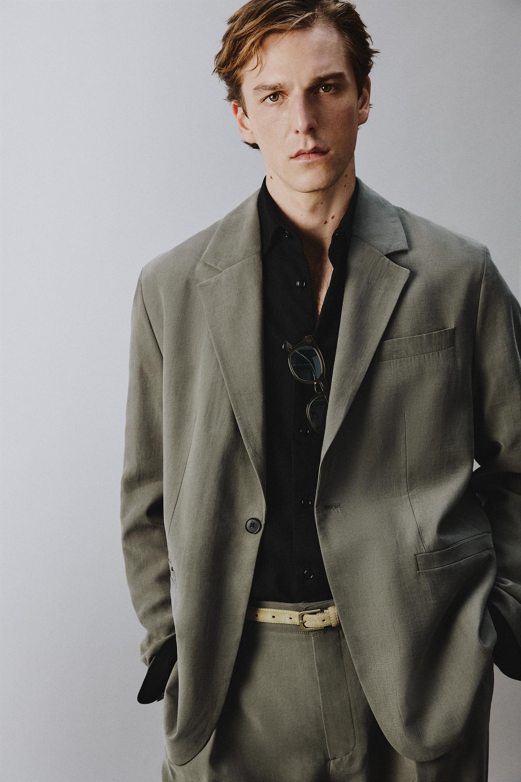 BLAZER RELAXED FIT TRAJE / crudo/kaki - Zara фото 5