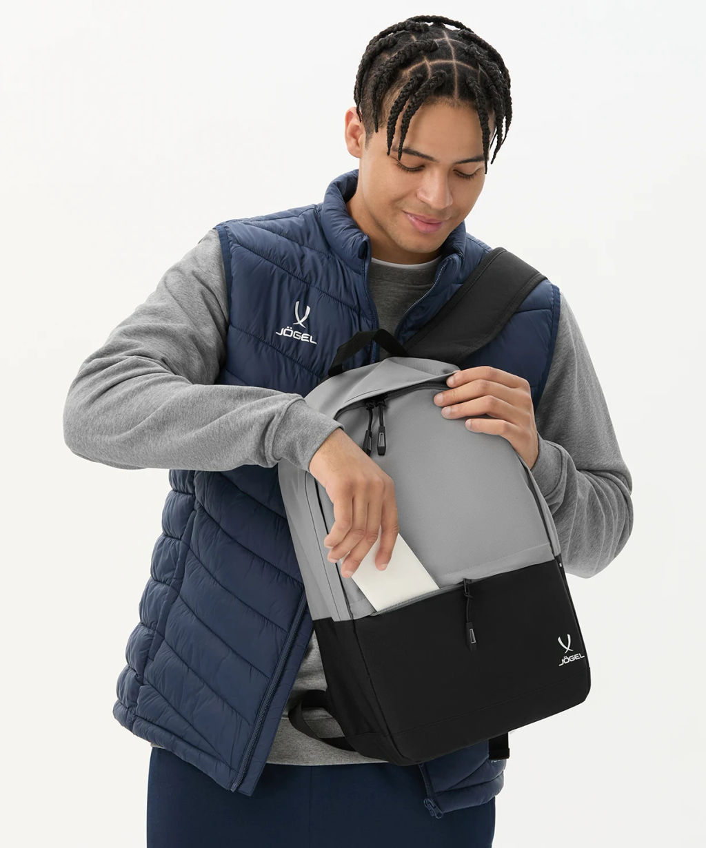 Рюкзак JOGEL ESSENTIAL Backpack, серый/черный  фото 9