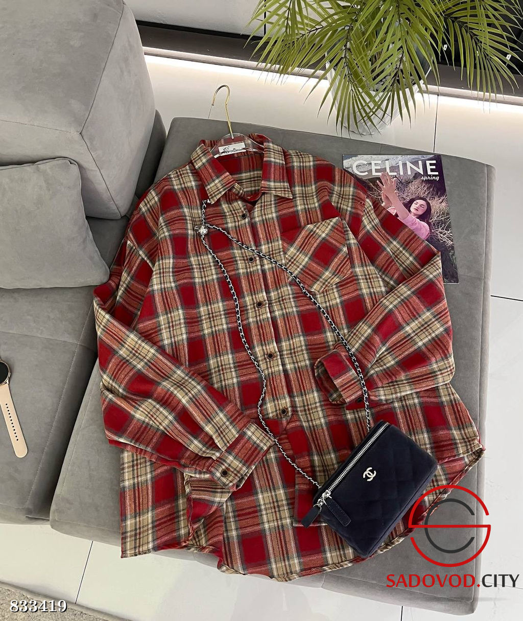 Рубашка женская в клетку - Bruno фото 4