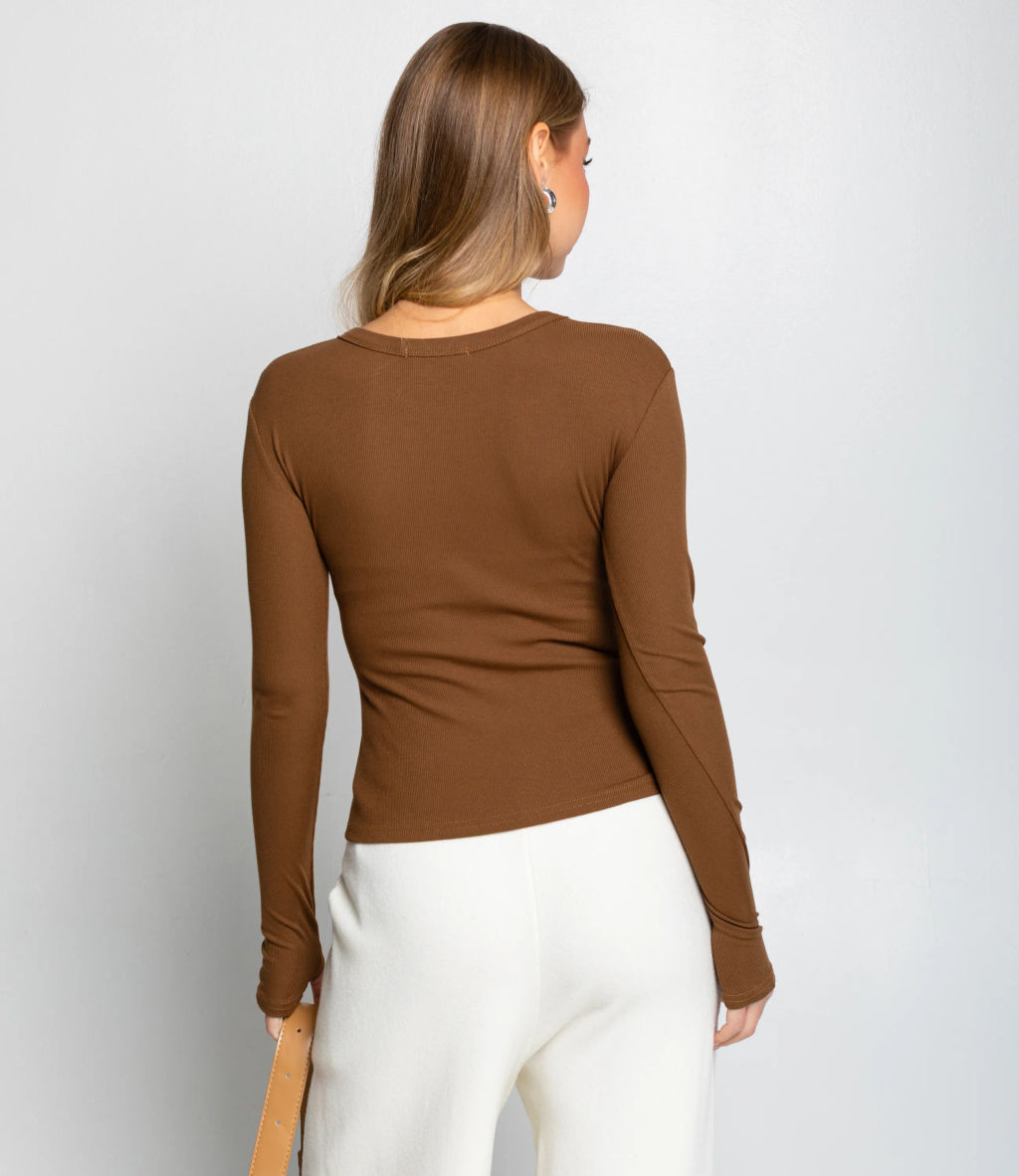 Лонгслив #КТ6889 (1), коричневый - Dommod фото 3