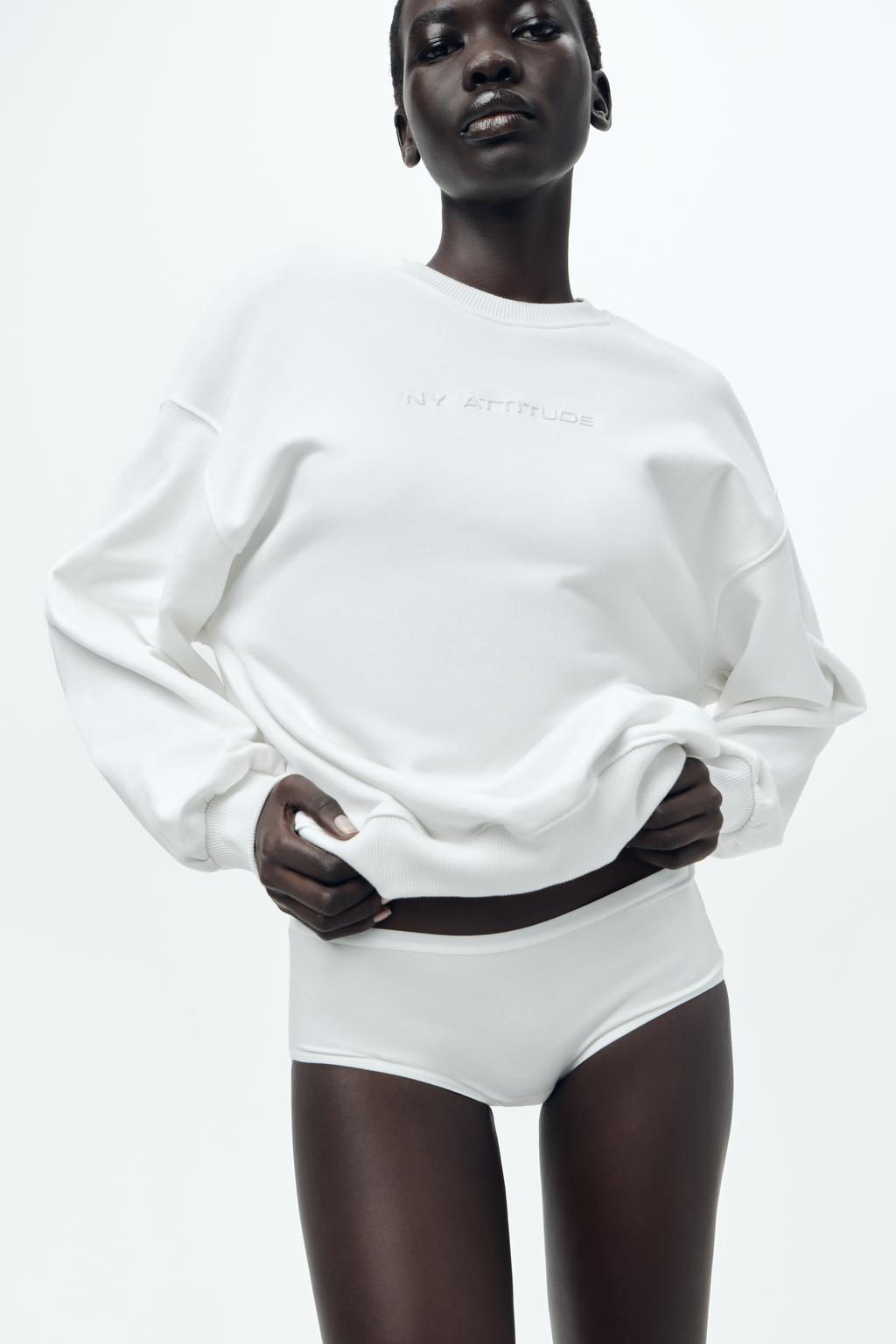 MINIMALIST SLOGAN SWEATSHIRT - Zara фото 2