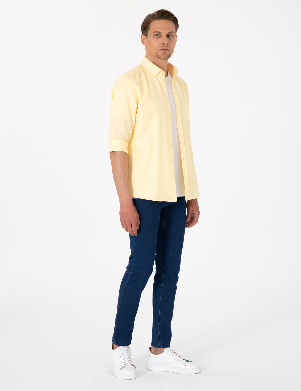 Sar_ Oxford Slim Fit Kolay _t_lenebilir G_mlek