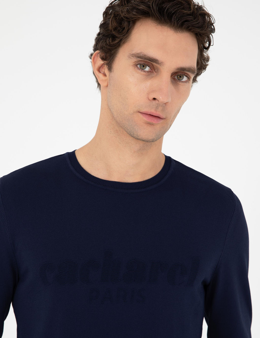 Темно-синий зауженный свитер - Cacharel фото 2