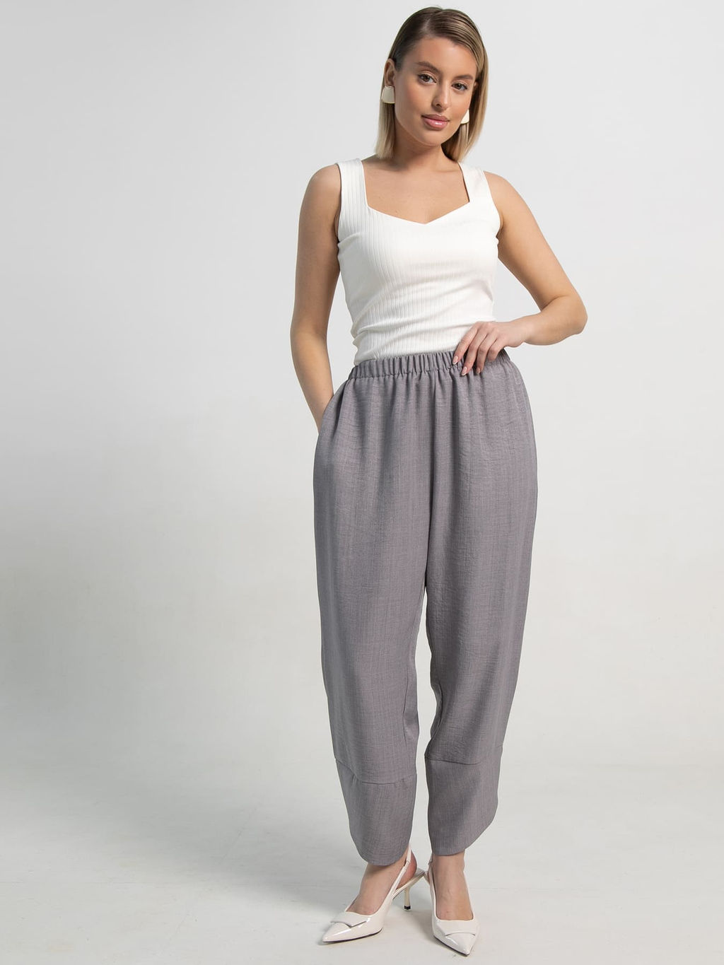 Брюки бохо (серые) Б15506-10М