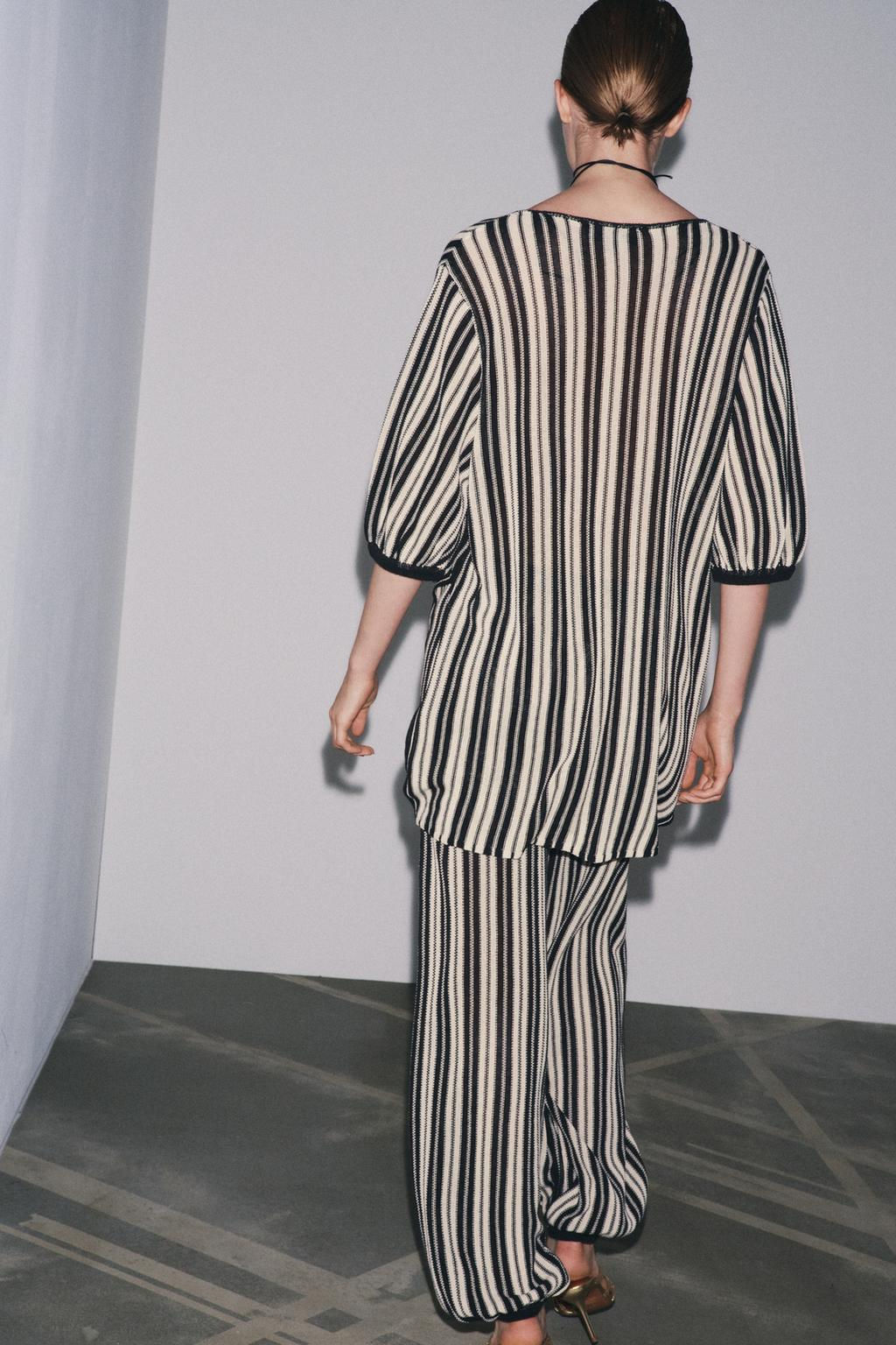 STRIPED KNIT TOP WITH LINEN - Zara фото 4