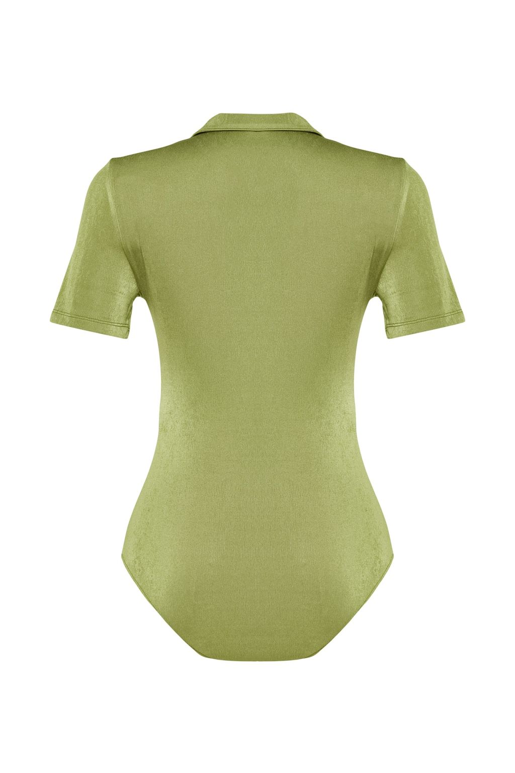 Yesil Parlak Yuzeyli ve Yumusak Dokulu Polo Yaka C?tc?tl? Orme Body TWOSS23BD00059