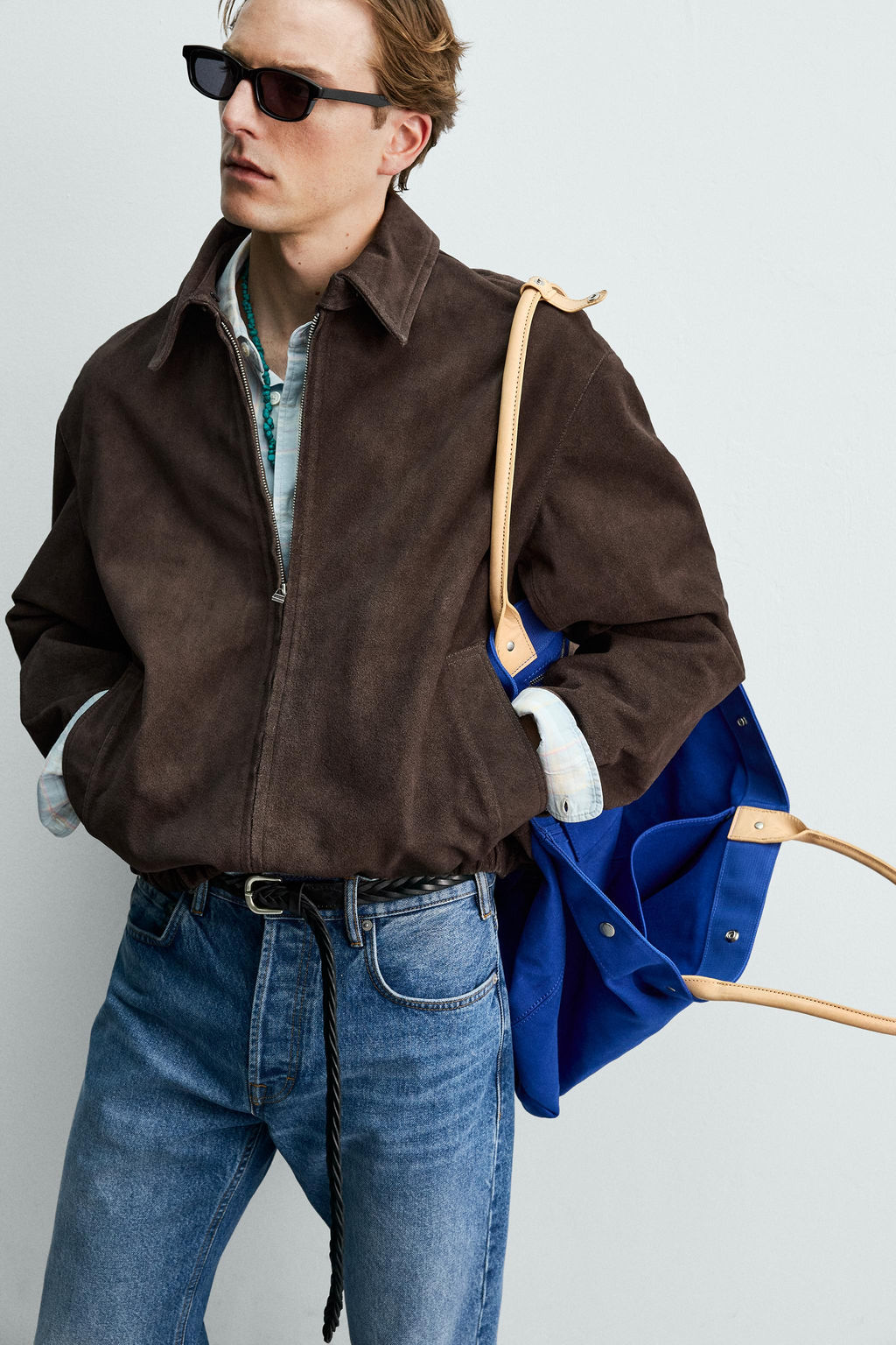 CAZADORA REGULAR FIT PIEL ANTE AARON LEVINE X ZARA / Marr?n  фото 6