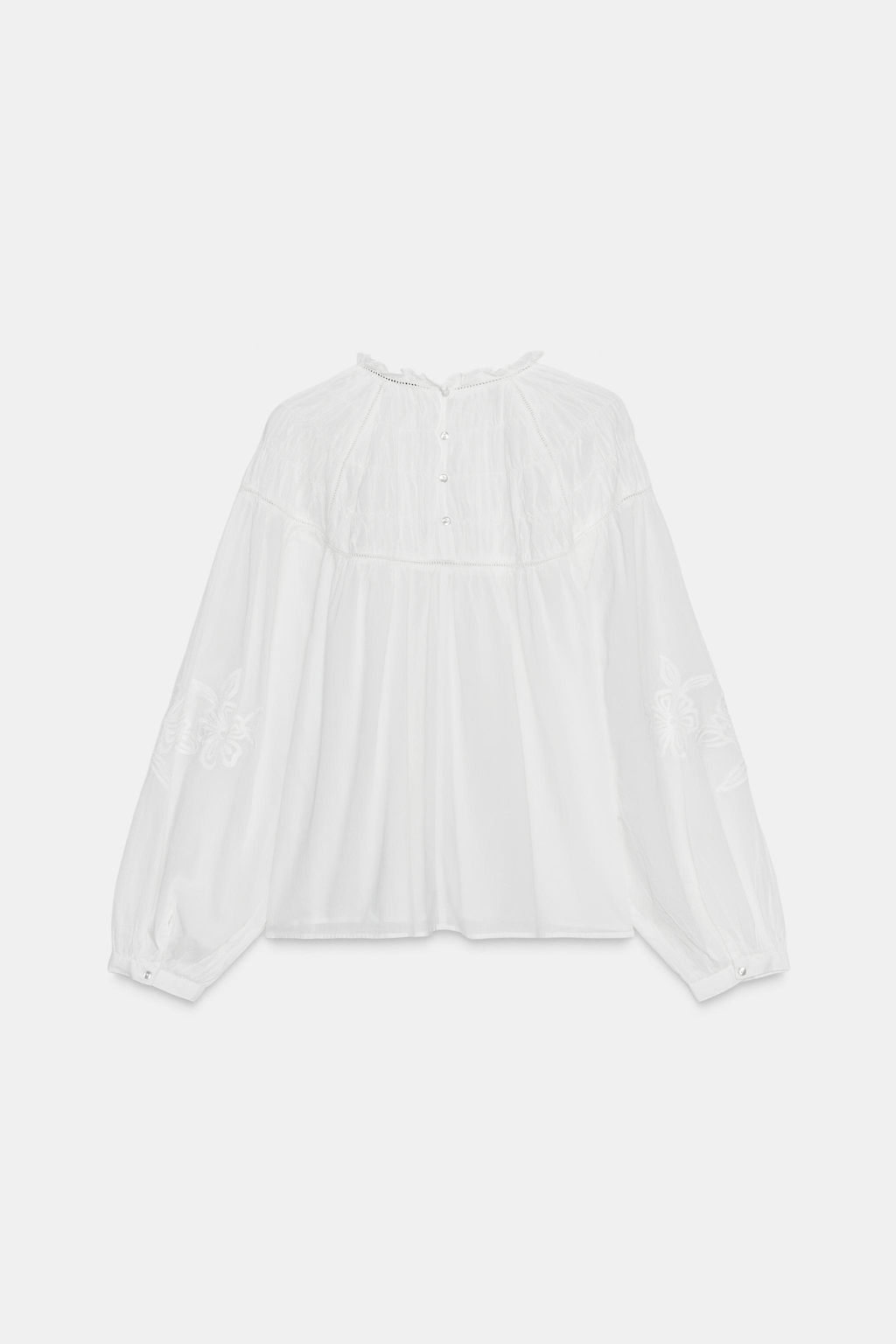 SMOCKED ROMANTIC SHIRT - Zara фото 8