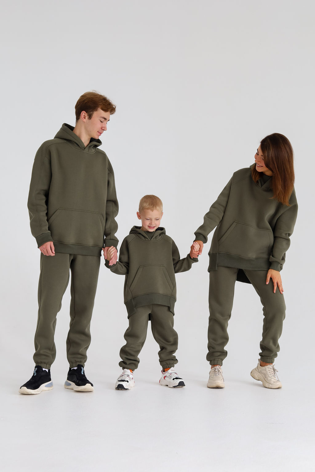 Худи удлиненное с начесом, хаки - Inzibe фото 8