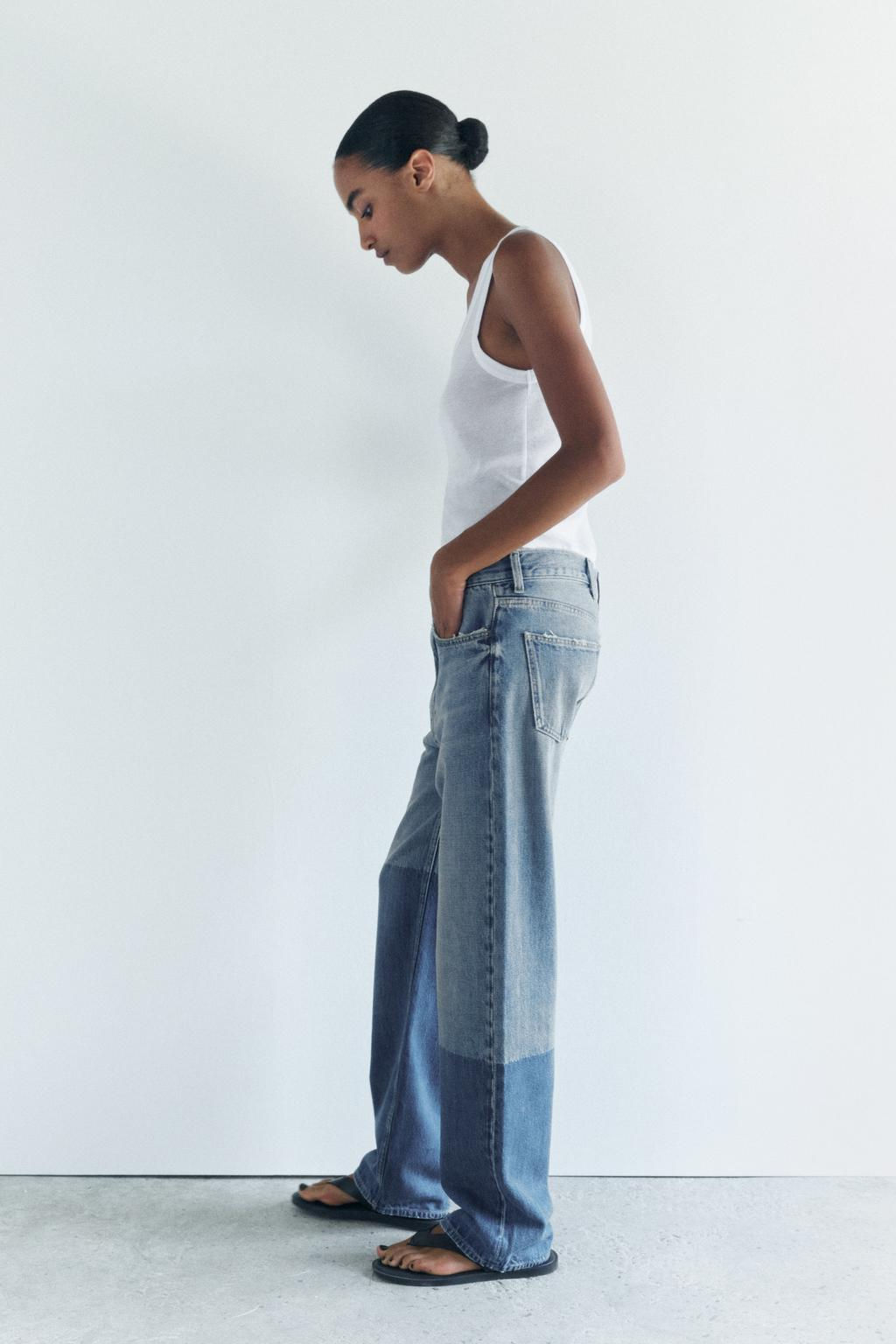 ZW COLLECTION PATCHWORK JEANS - Zara фото 6