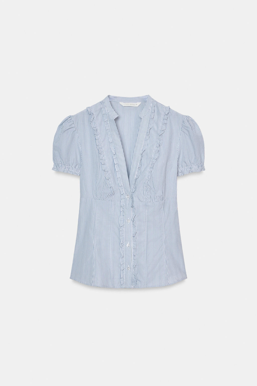 POPLIN SHIRT WITH RUFFLES - Zara фото 12