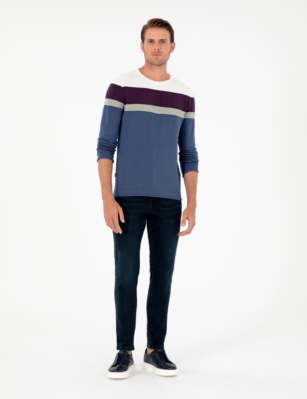 _ndigo Slim Fit Bisiklet Yaka Triko Kazak