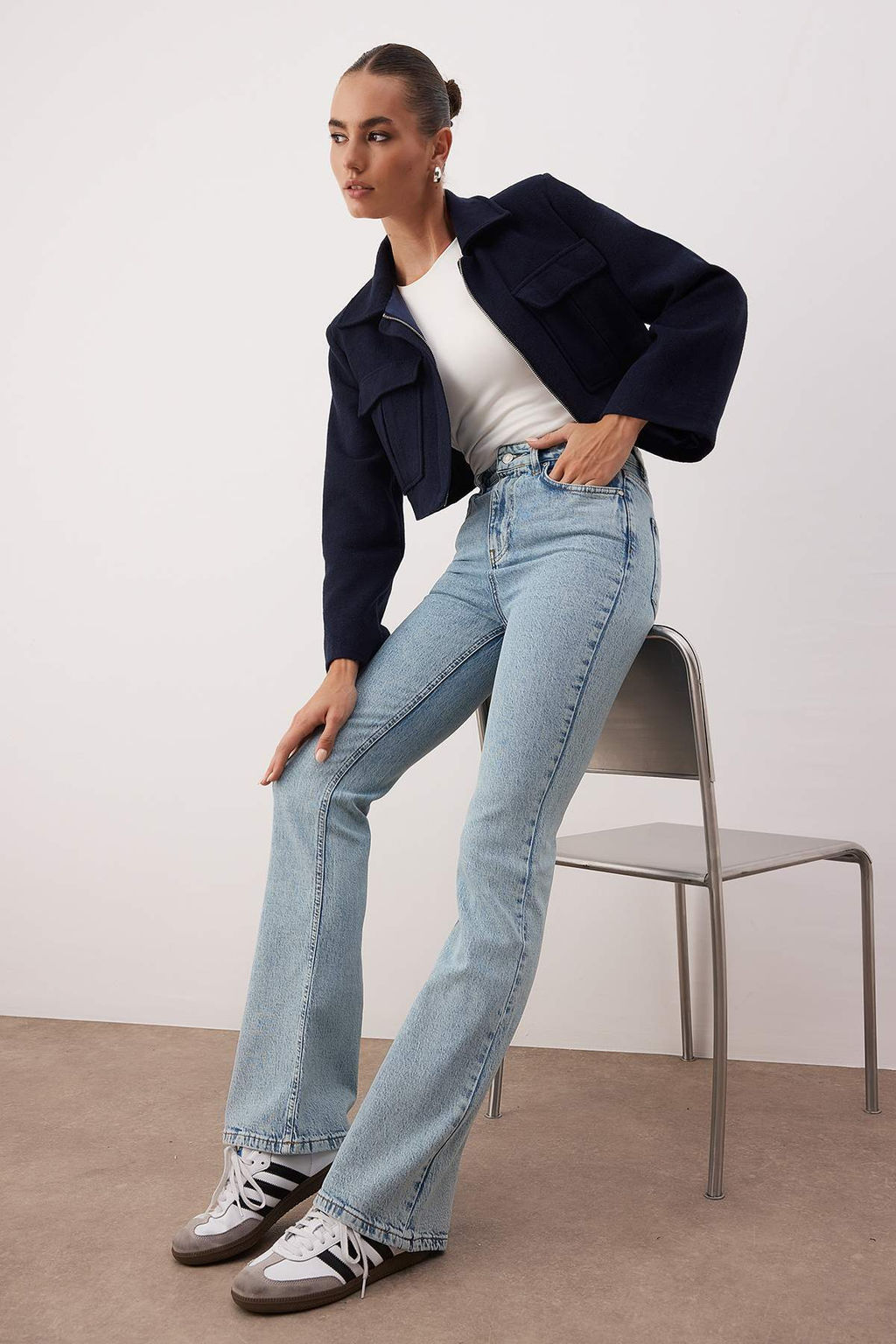 Ac?k Mavi Yuksek Bel Flare Jeans TWOAW26JE00260