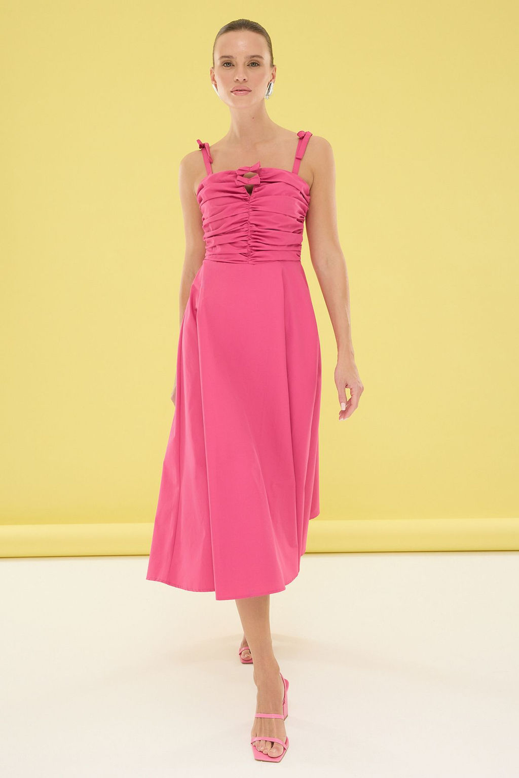 Lacivert Duz A Kesim Fiyonk Detayl? Maxi Dokuma Elbise TWOSS25EL00144 - Trendyolmilla фото 7