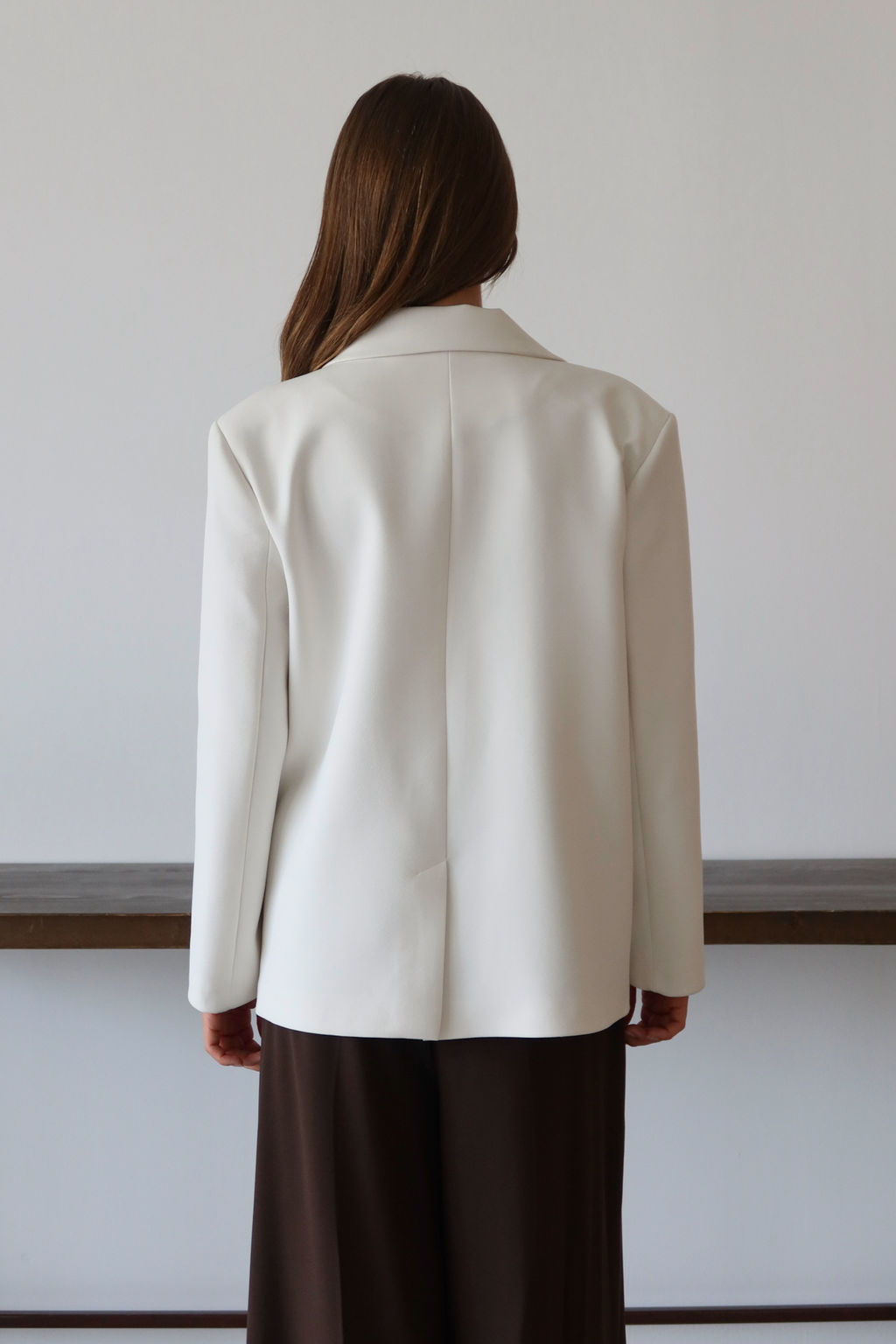 Beyaz Normal/Regular Kal?p Dokuma Blazer Ceket TWOAW26BC00040