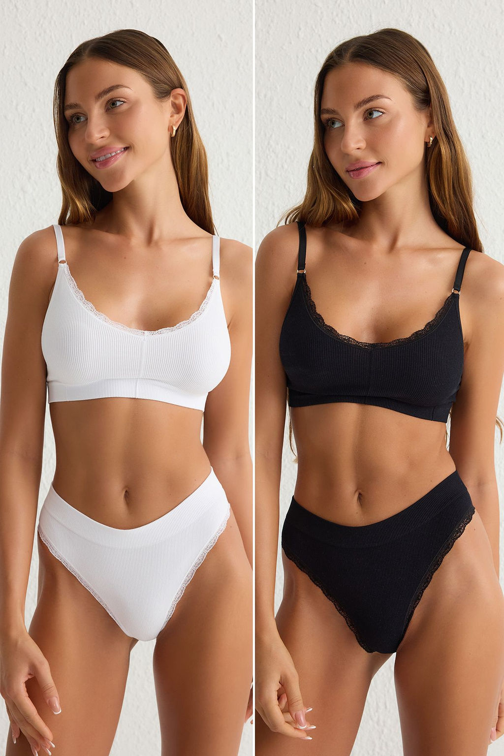 TRENDYOLMILLA Ten-Bordo 2li Paket Seamless/Dikissiz Dantel Detayl? Tanga Orme Kulot THMSS25KU00014  фото 7