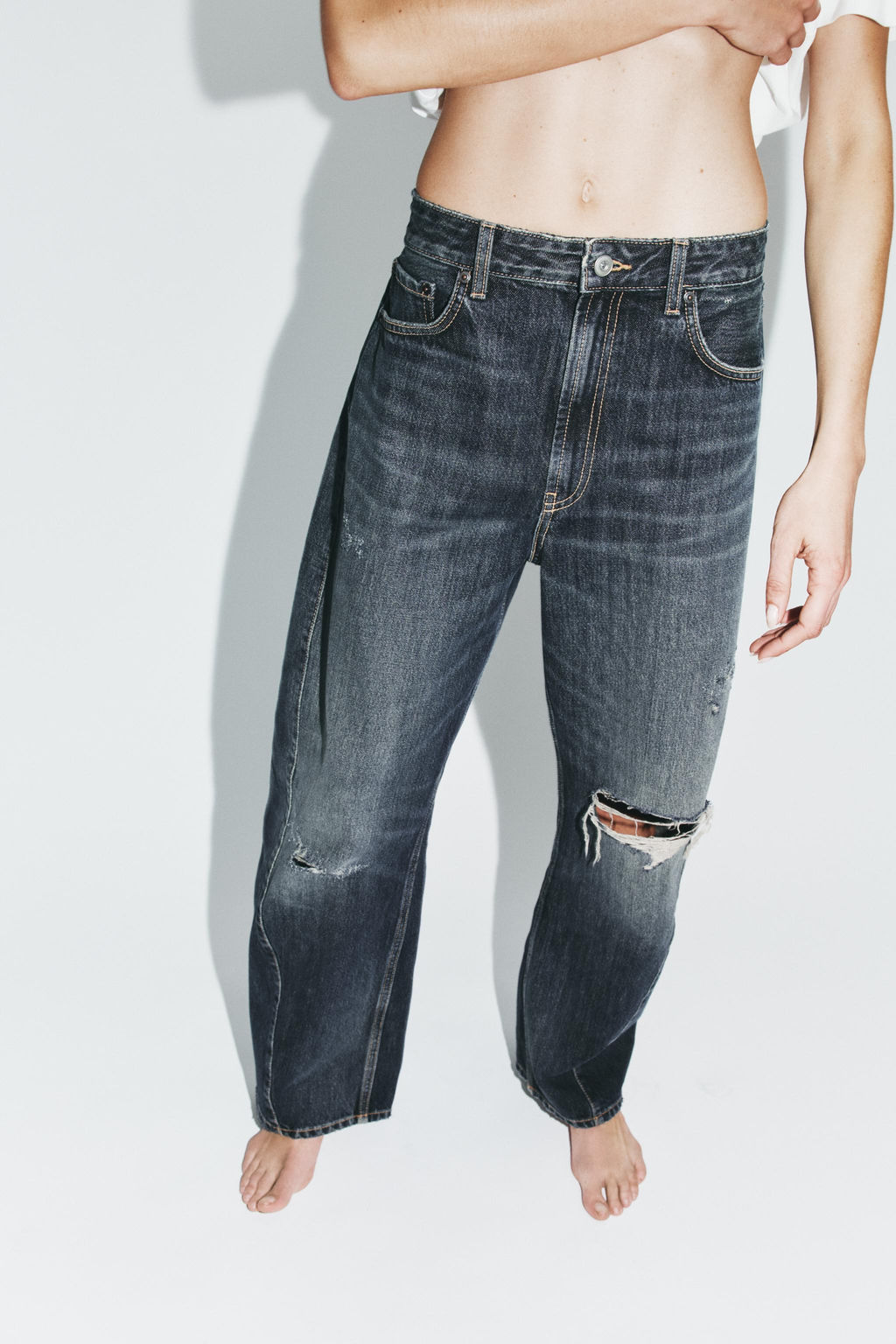 JEANS TRF BAGGY BALLOON TIRO MEDIO / Azul - Zara фото 2
