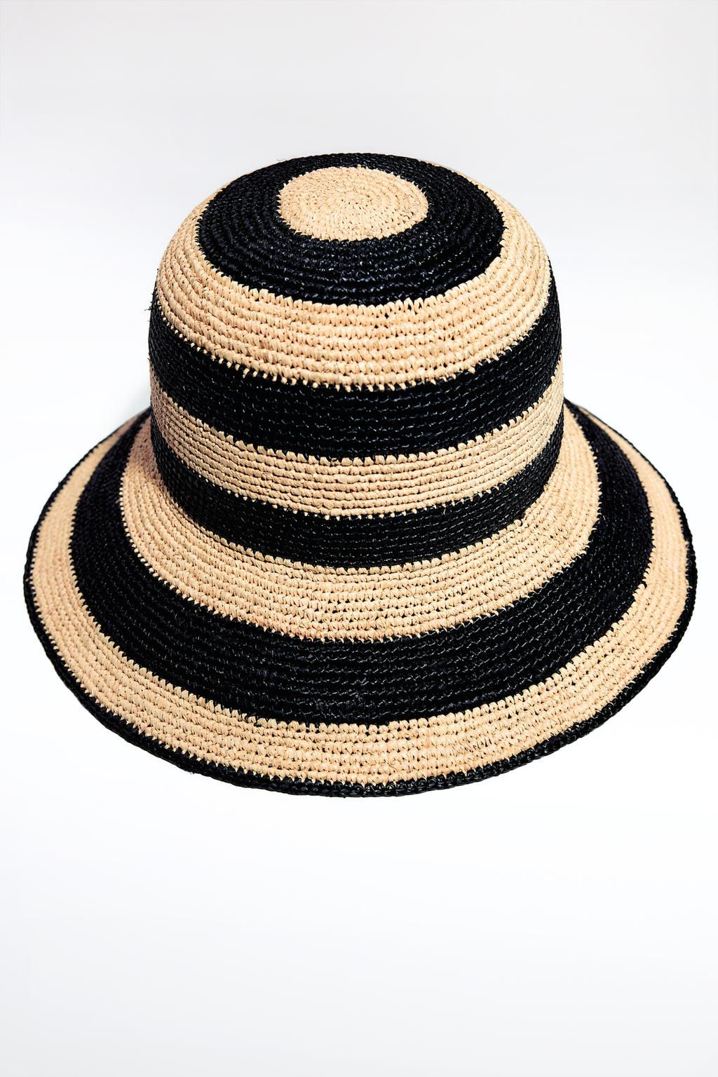 STRIPED RAFFIA HAT - Zara фото 3
