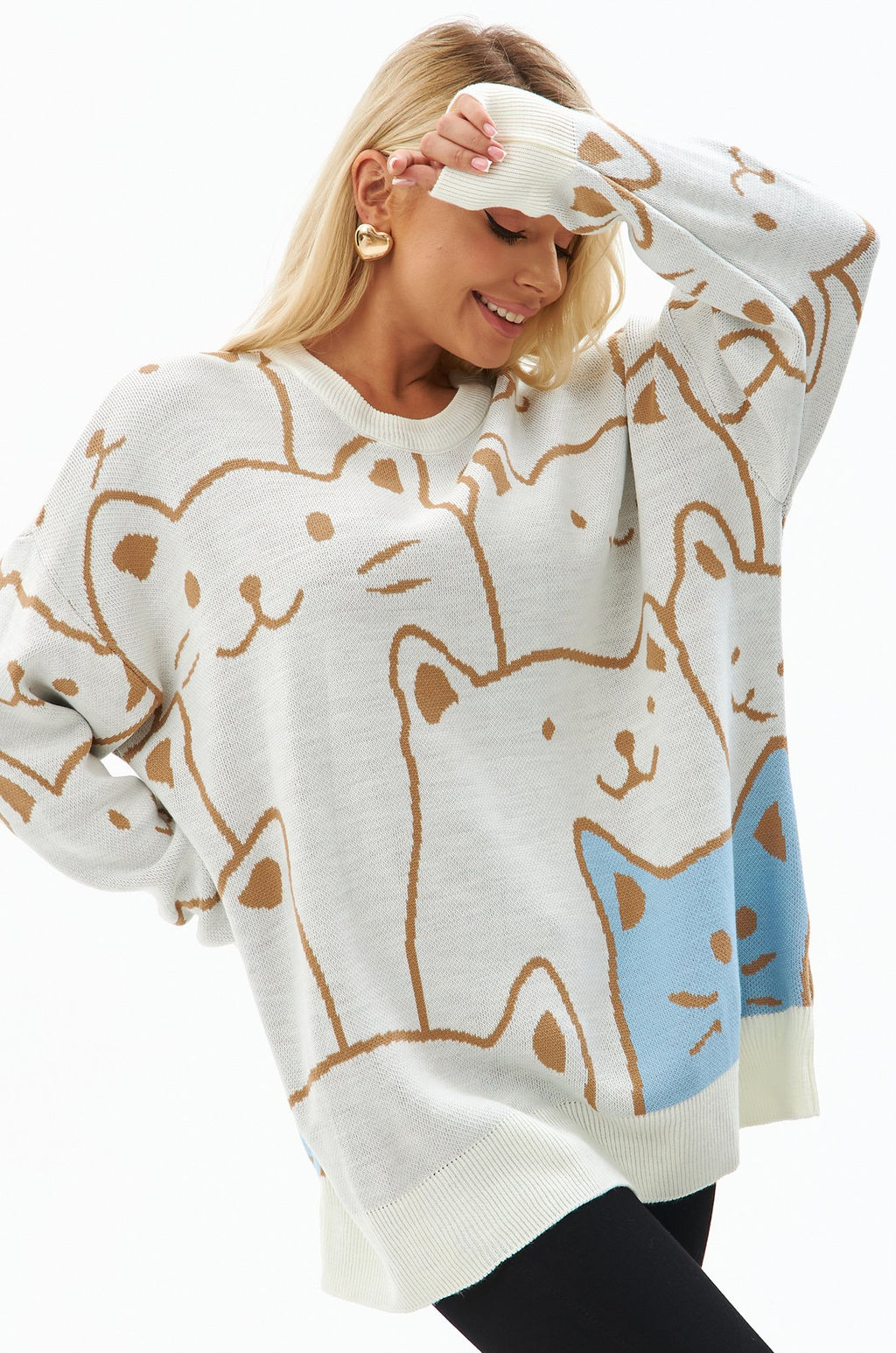 Женский удлиненный свитер оверсайз Happyfox