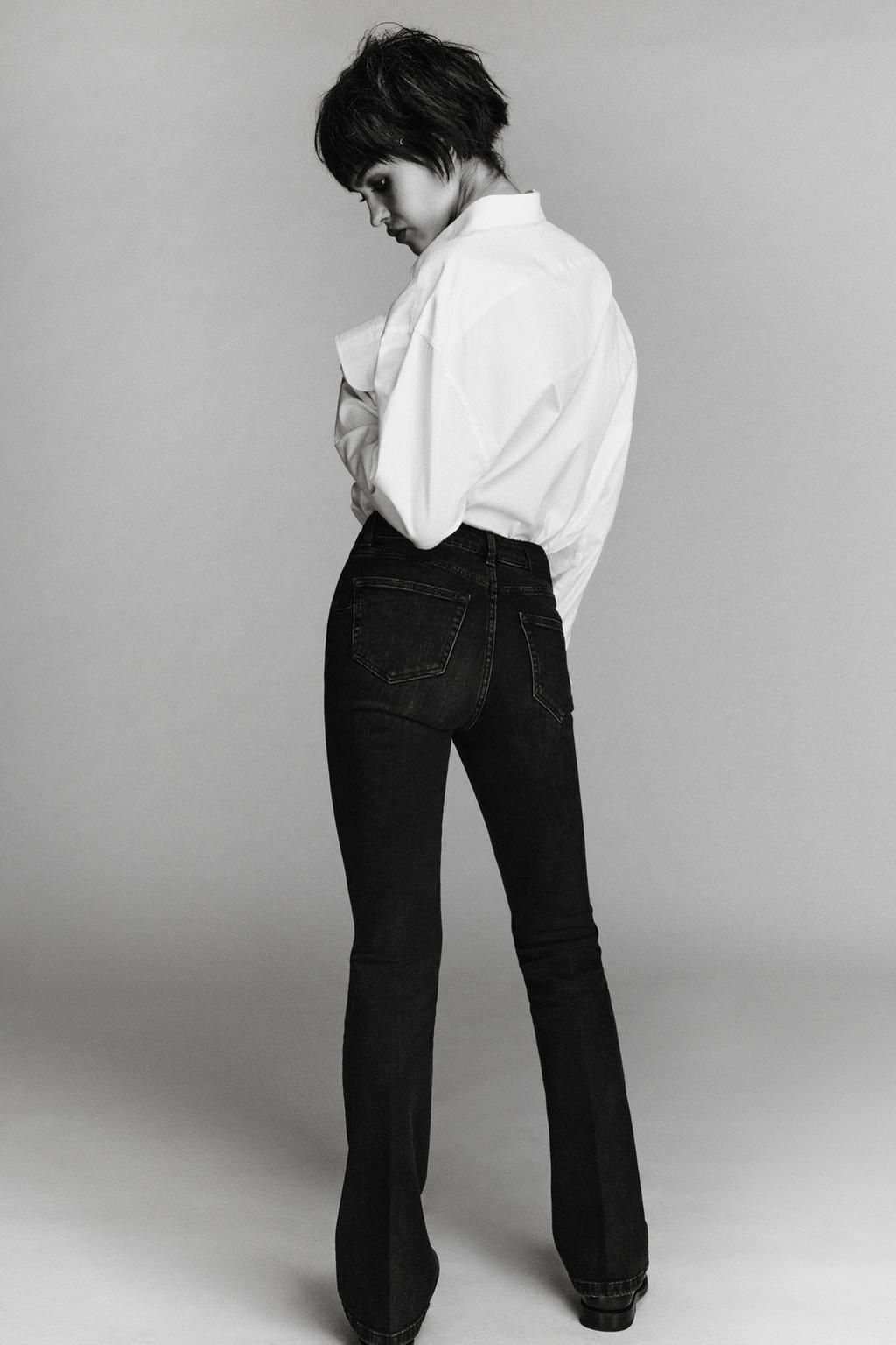 ZW COLLECTION MID-WAIST BOOTCUT CONTOUR JEANS - Zara фото 2