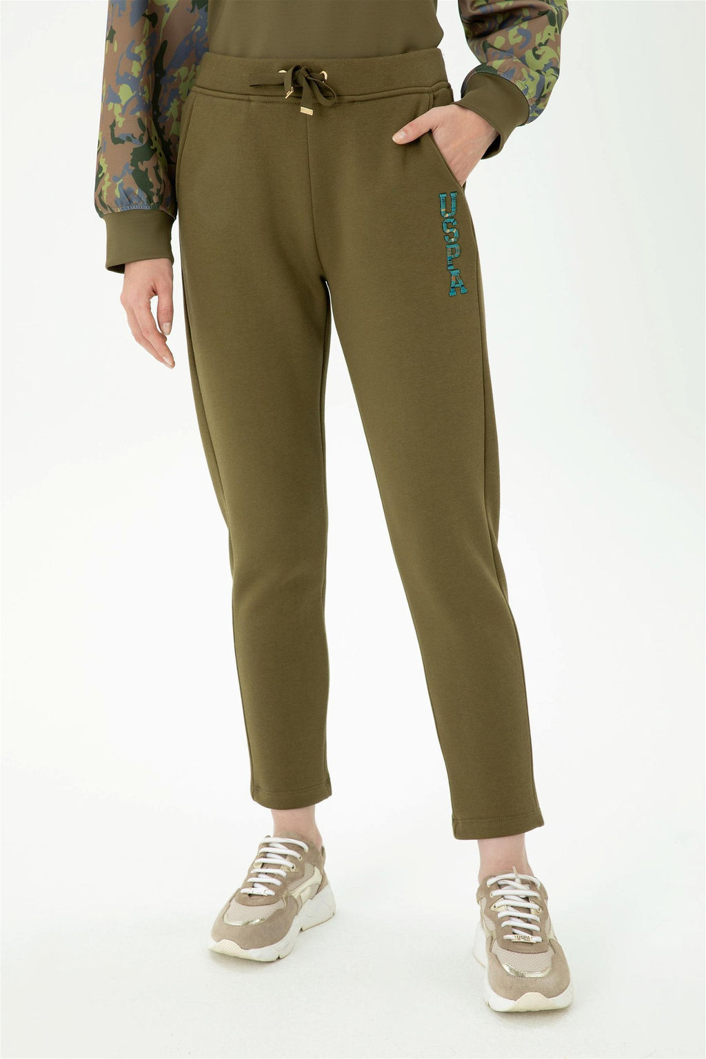 Женские спортивные штаны цвета хаки - U.s. polo assn фото 2