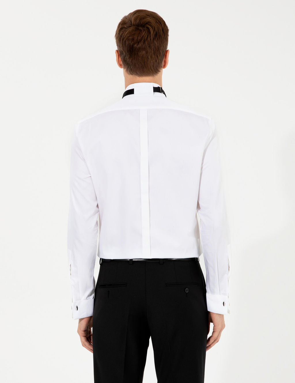 Белая приталенная рубашка под смокинг - Cacharel фото 11